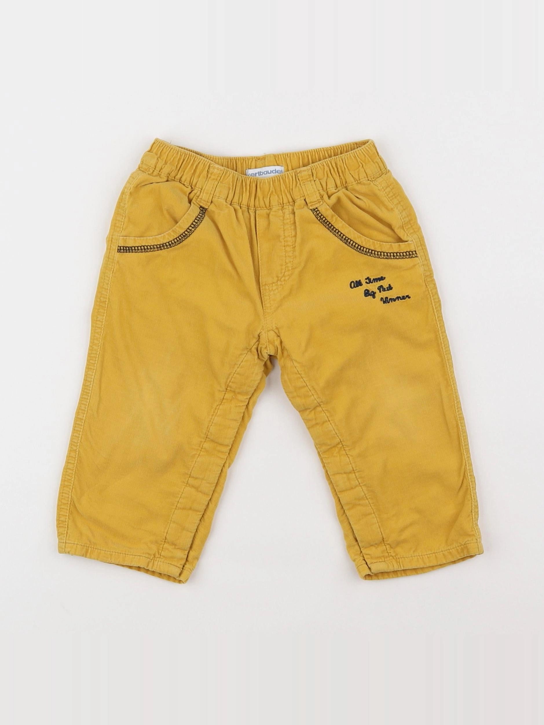 Vertbaudet - pantalon jaune - 12 mois