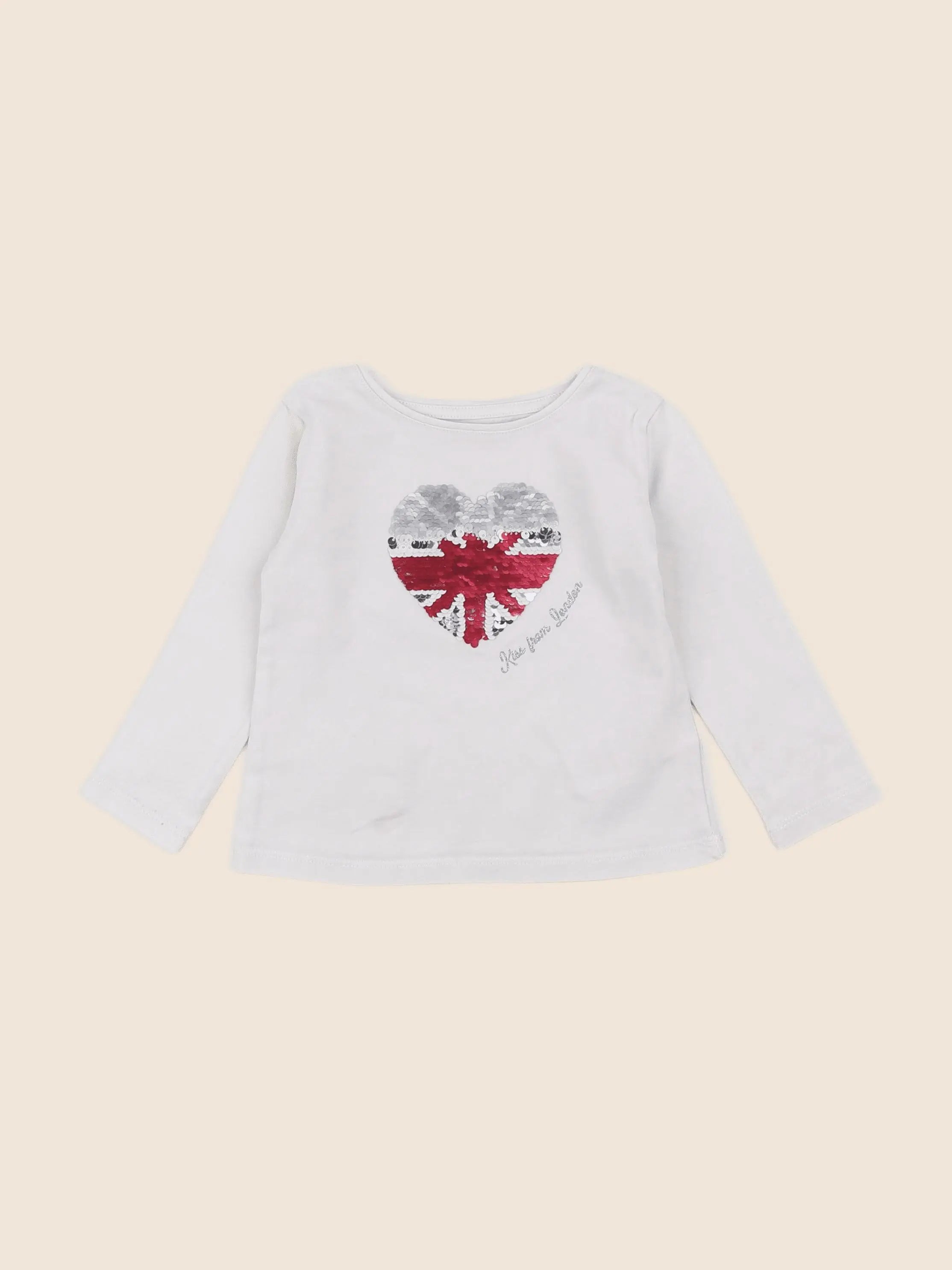 Vertbaudet - tee-shirt beige - 2 ans