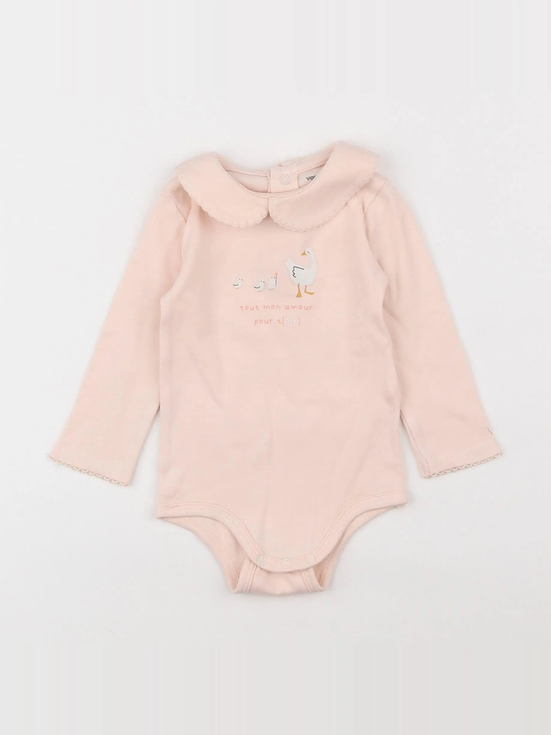 Vertbaudet - body à col rose - 6 mois