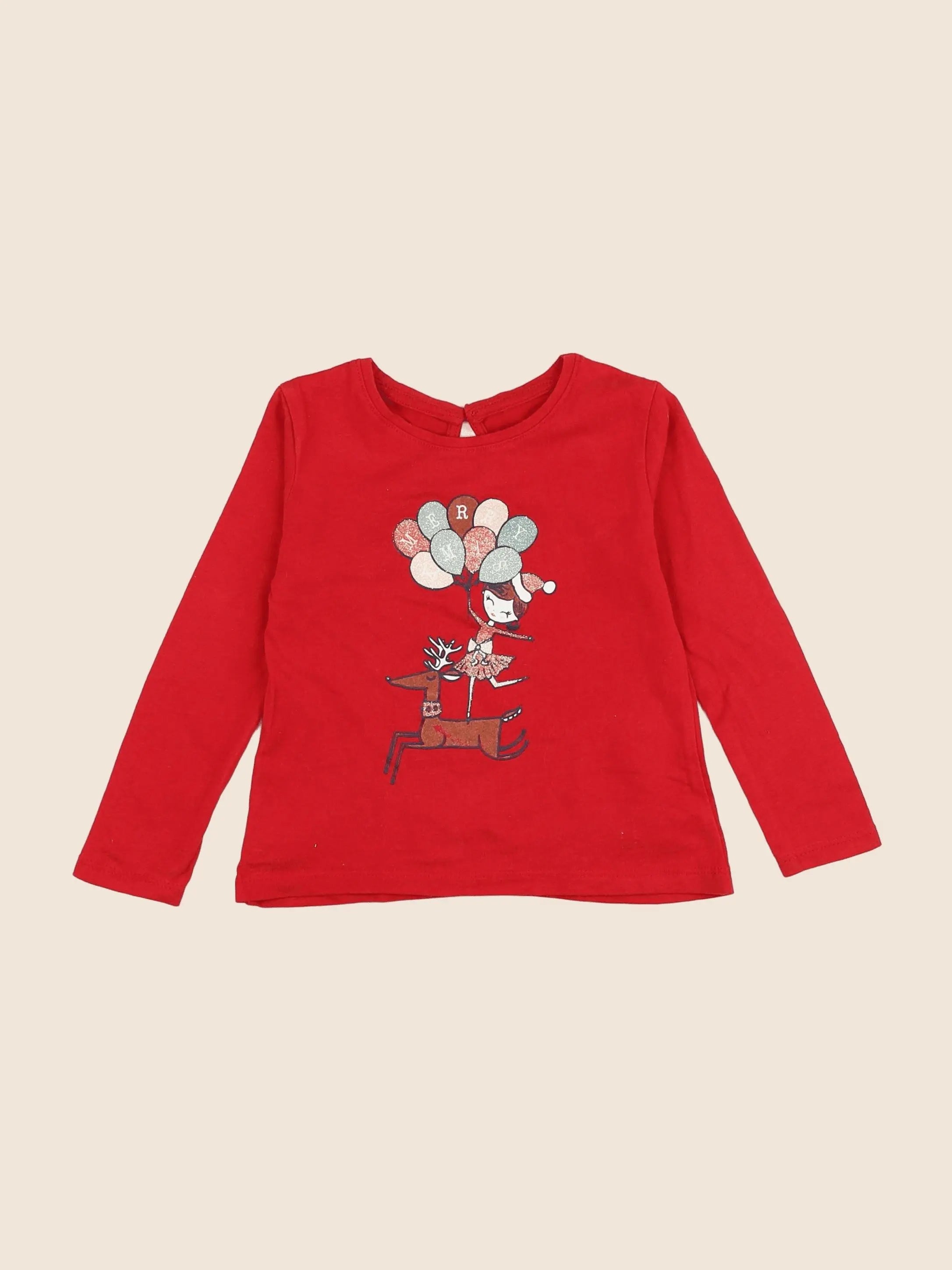 Vertbaudet - tee-shirt rouge - 3 ans