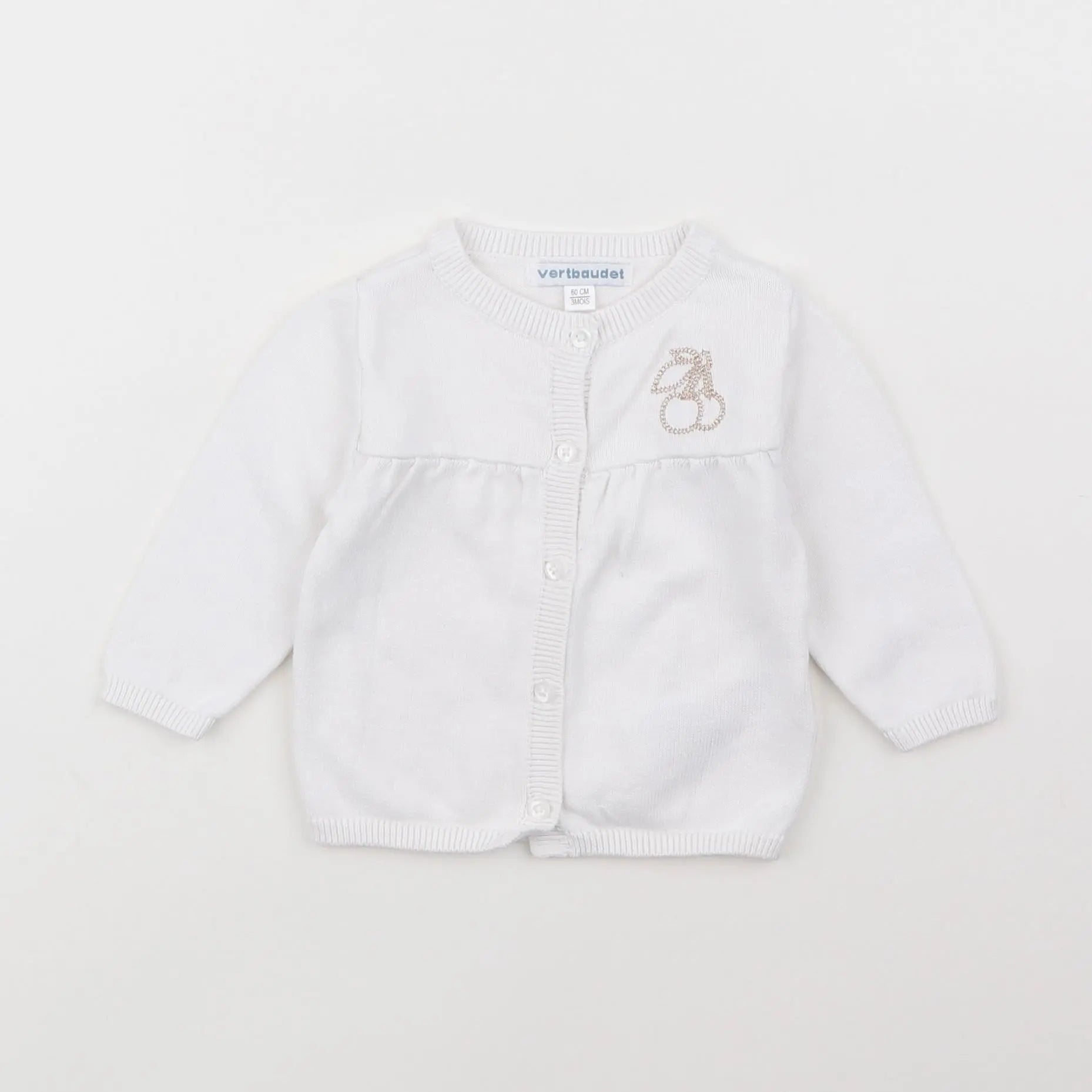 Vertbaudet - gilet blanc - 3 mois