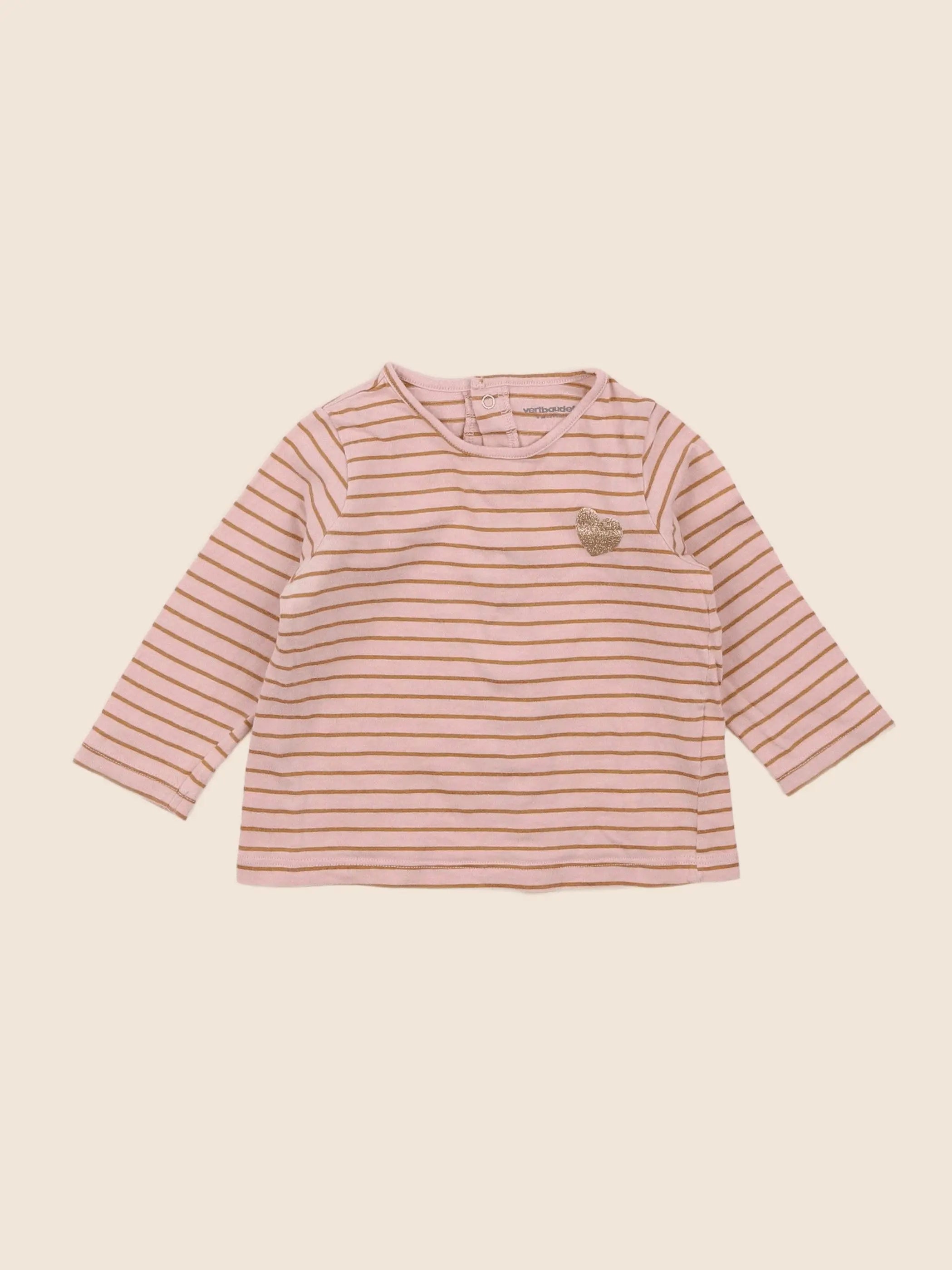 Vertbaudet - tee-shirt rose - 9 mois