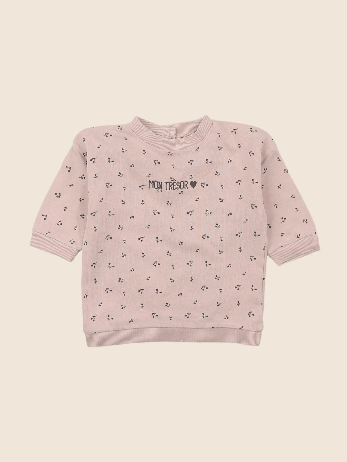 Vertbaudet - sweat rose - 12 mois
