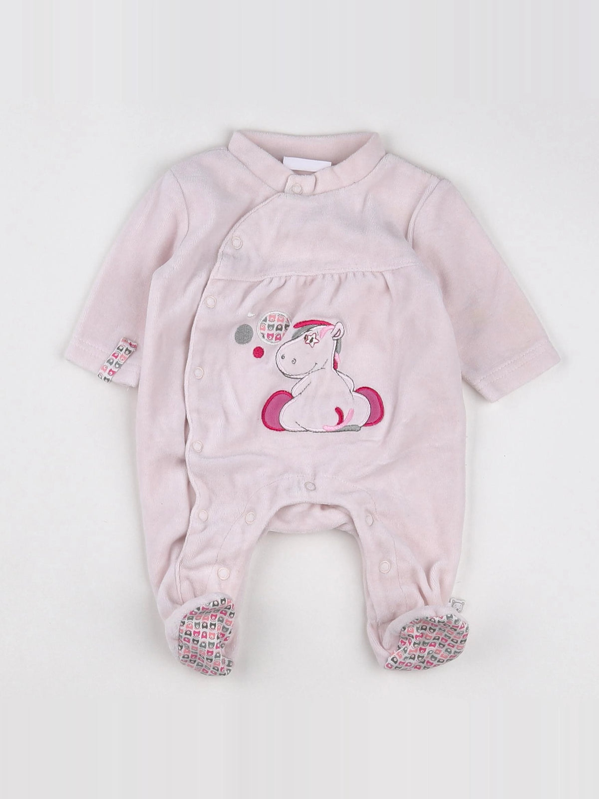 Noukie's - pyjama velours rose - 0 mois