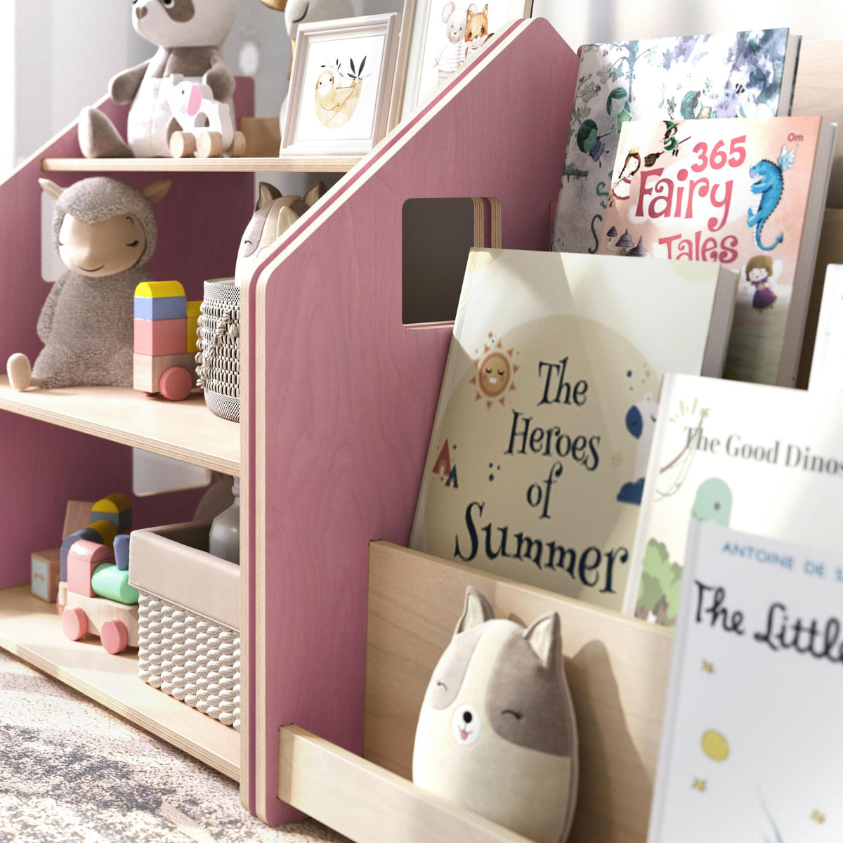 Étagère à jouets - Couleur bleu clair / rose