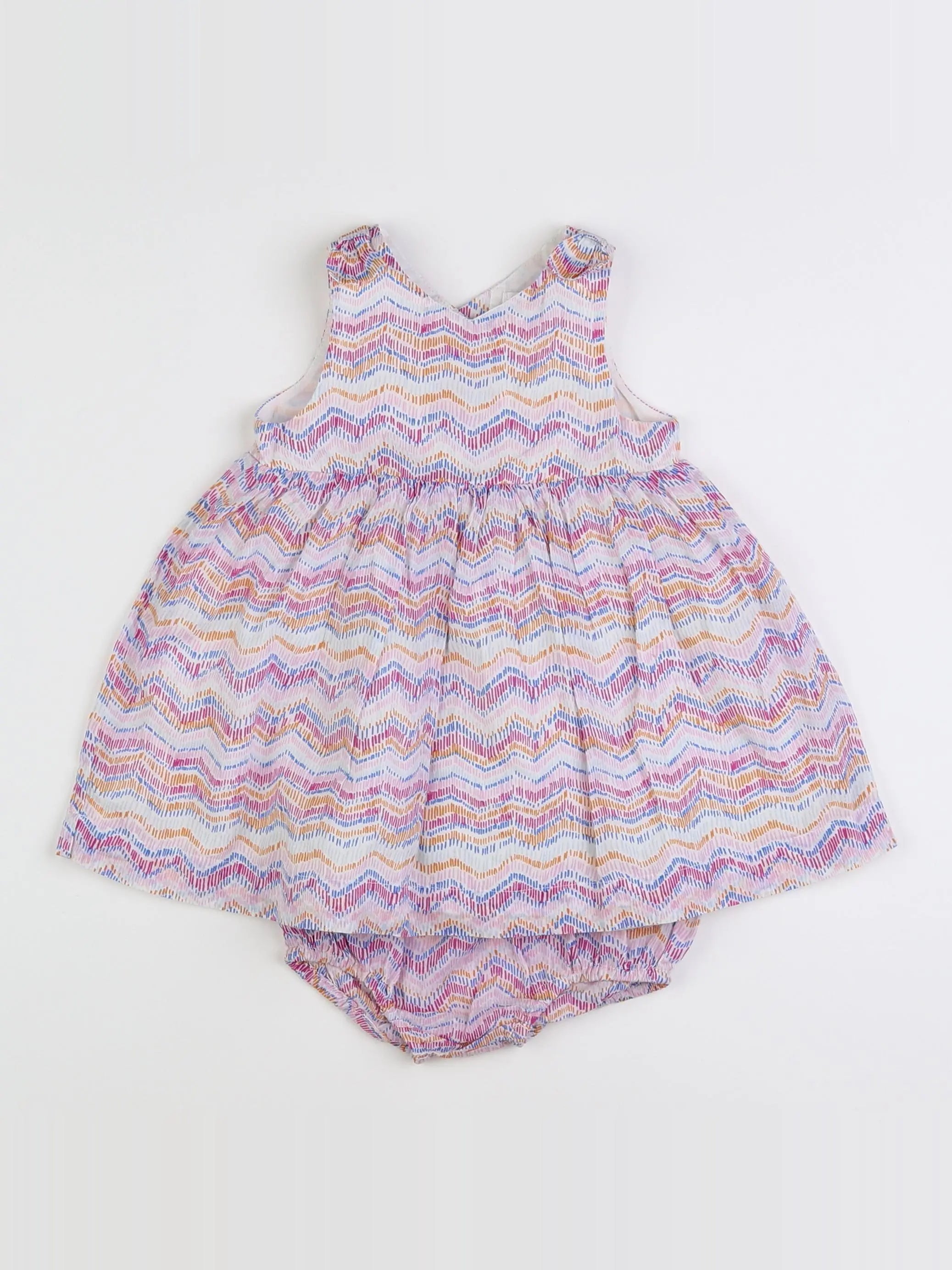 Natalys - robe blanc, rose - 12 mois