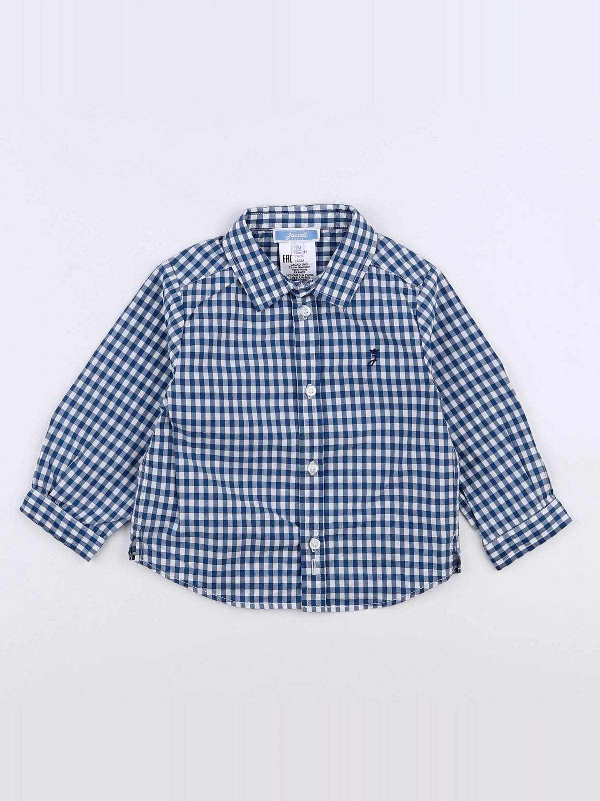 Jacadi - chemise bleu - 12 mois