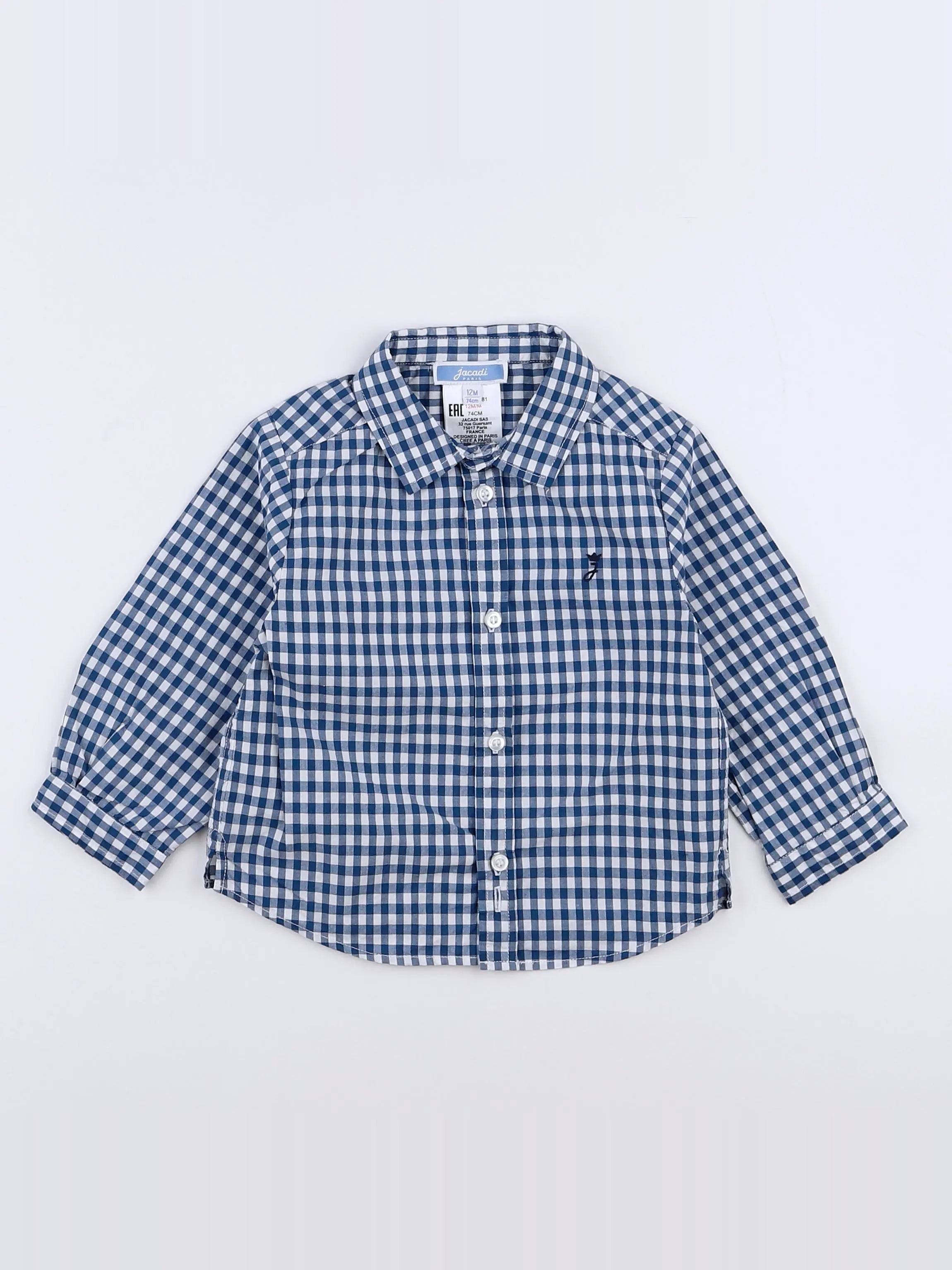 Jacadi - chemise bleu - 12 mois