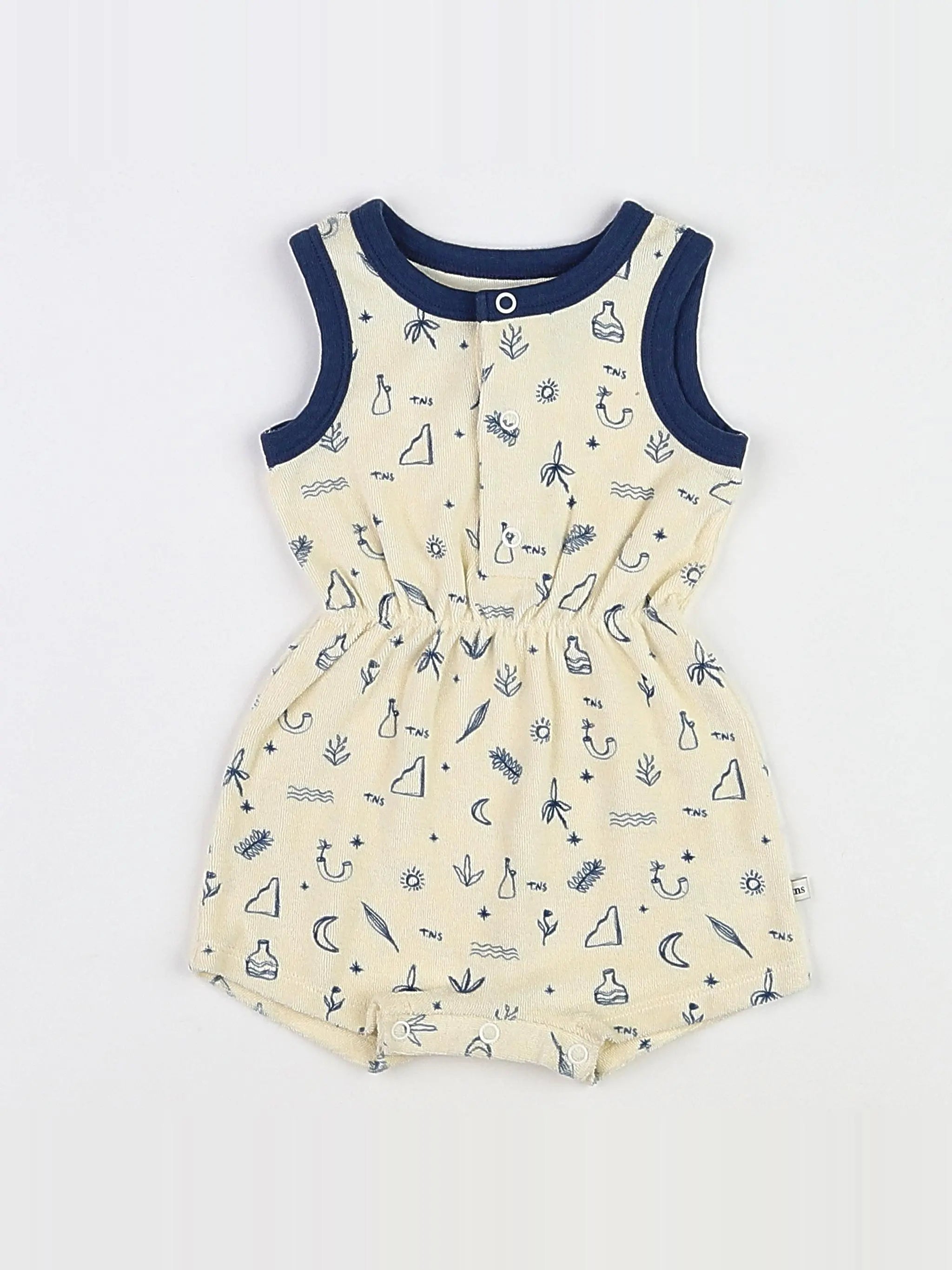 The new society - combinaison blanc,bleu (état neuf) - 3 mois