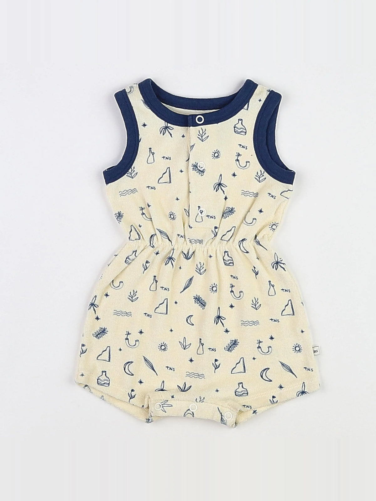 The new society - combinaison blanc,bleu (état neuf) - 3 mois