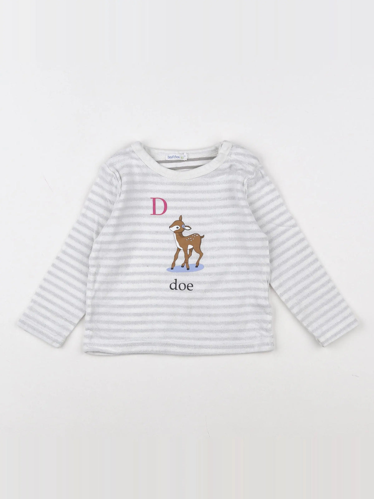 Boutchou - pull blanc,gris - 12 mois