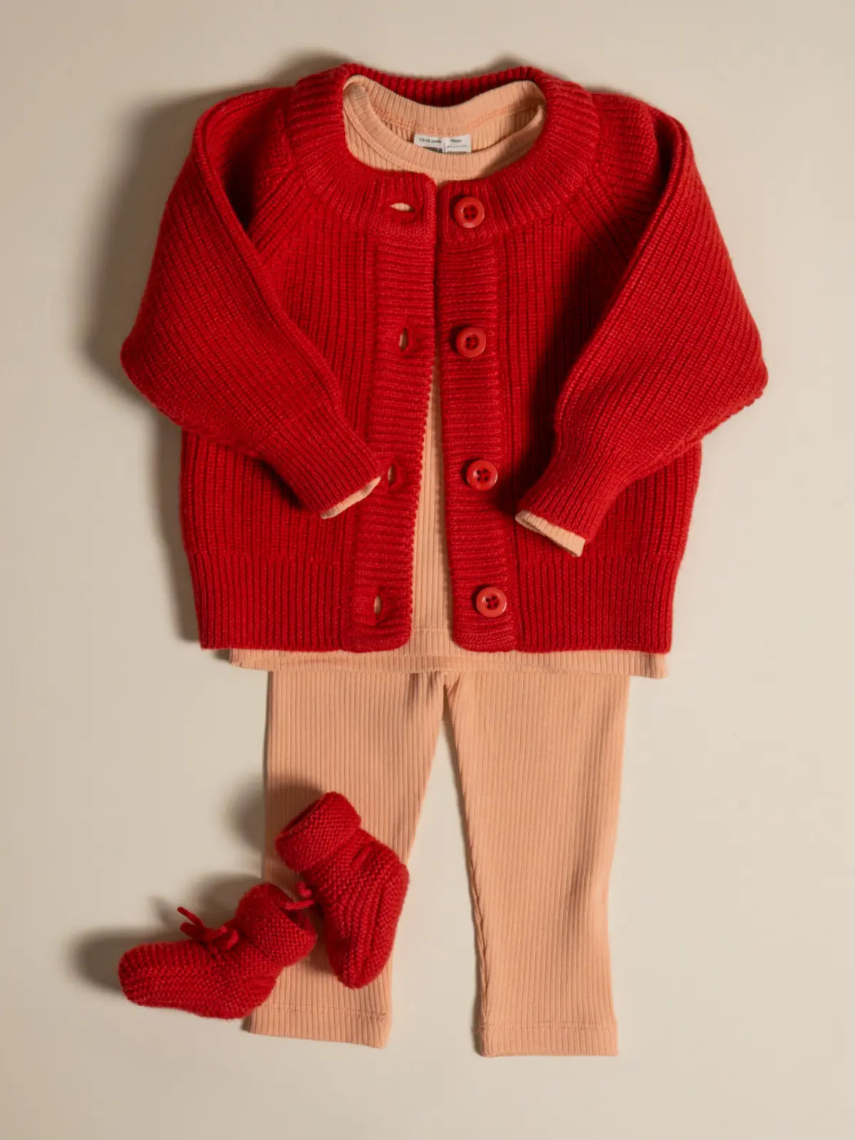 Le gilet bébé 100% laine Rouge coquelicot