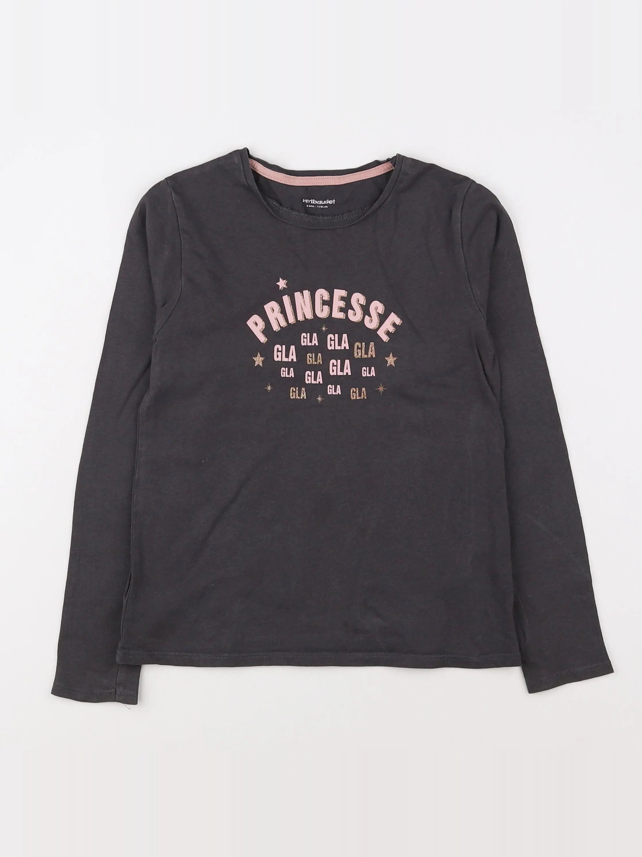 Vertbaudet - tee-shirt gris - 8 ans