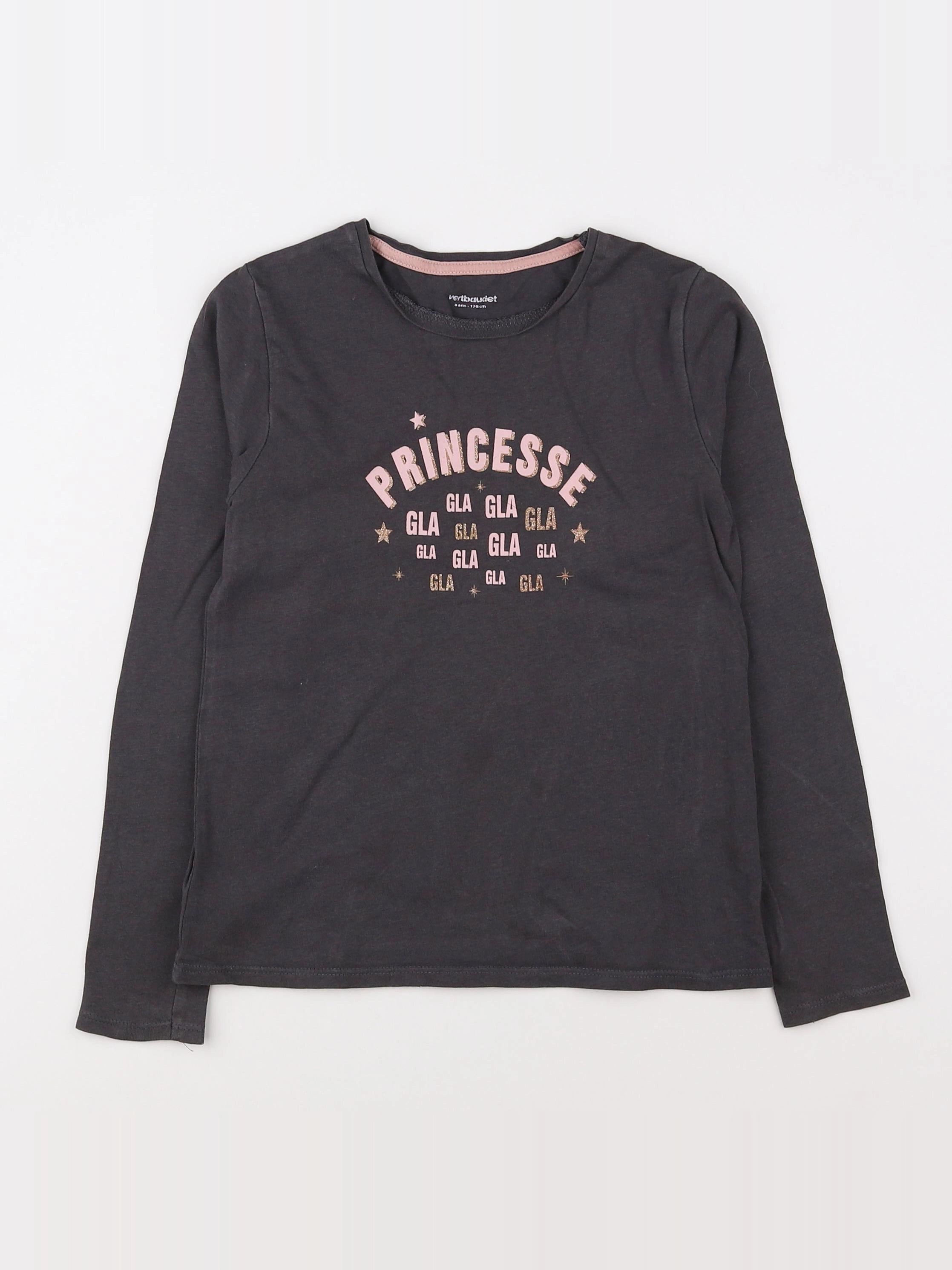 Vertbaudet - tee-shirt gris - 8 ans