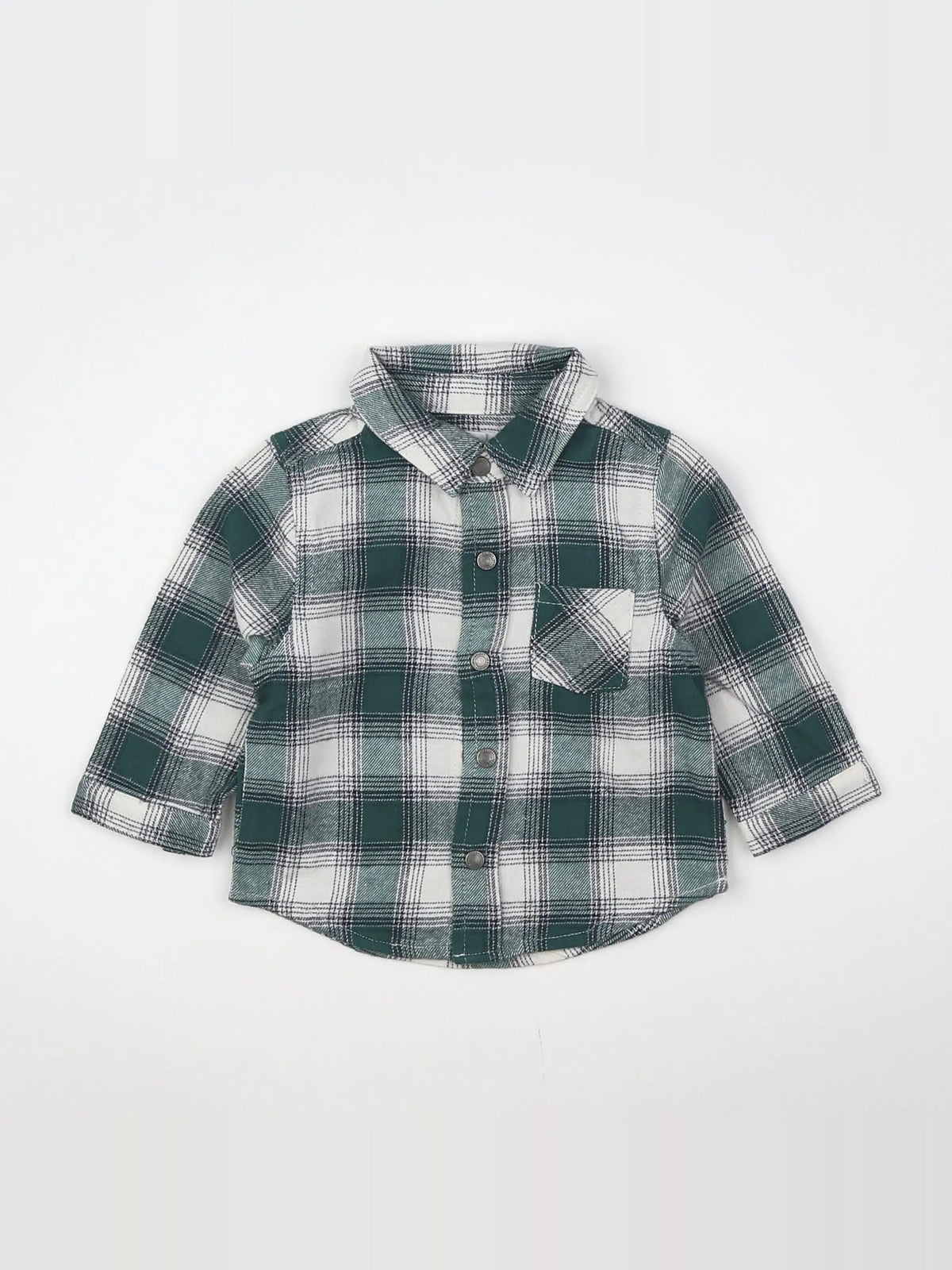 Vertbaudet - chemise vert, blanc - 6 mois
