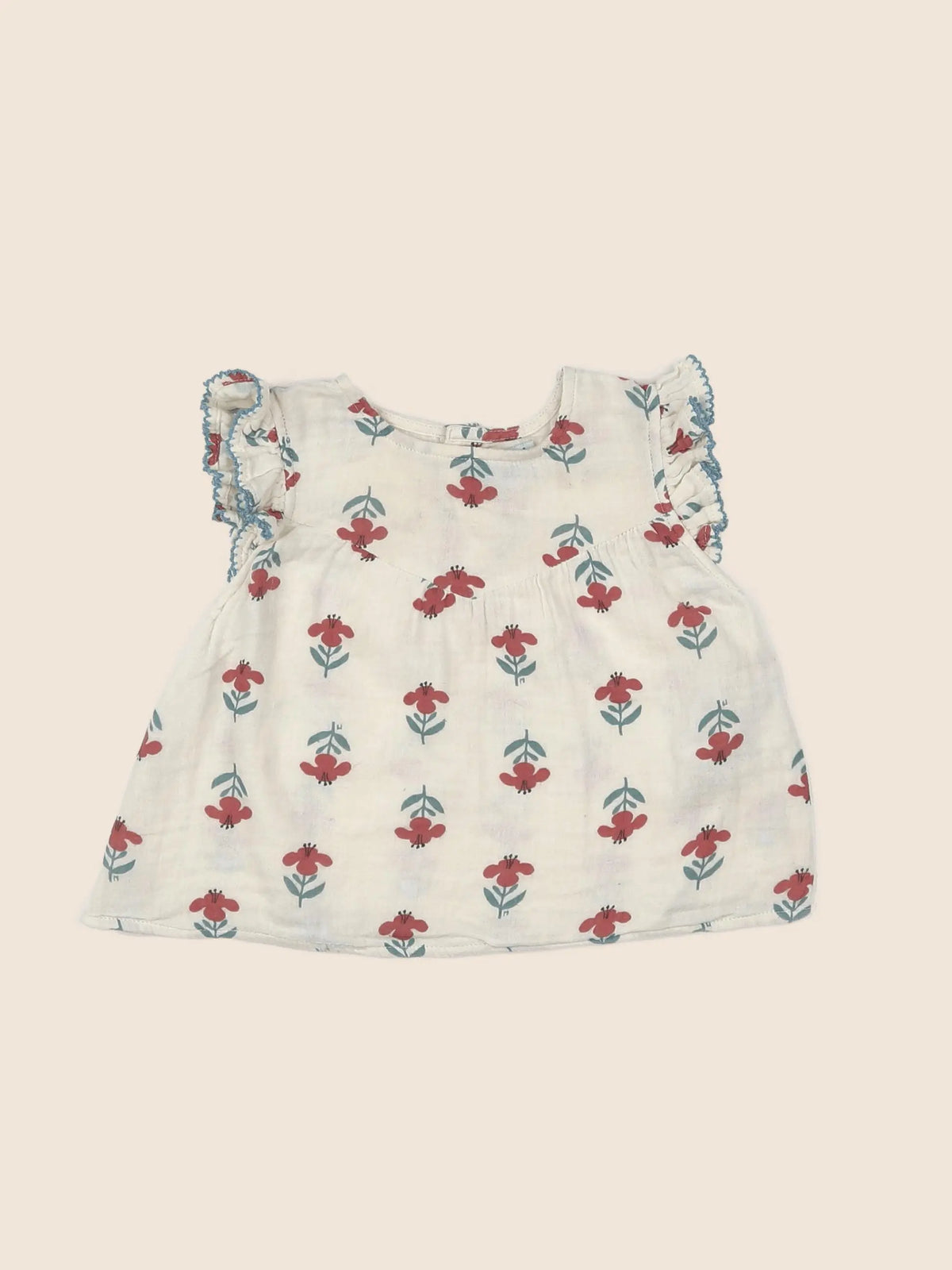 Petit Bateau - blouse beige, rose - 12 mois