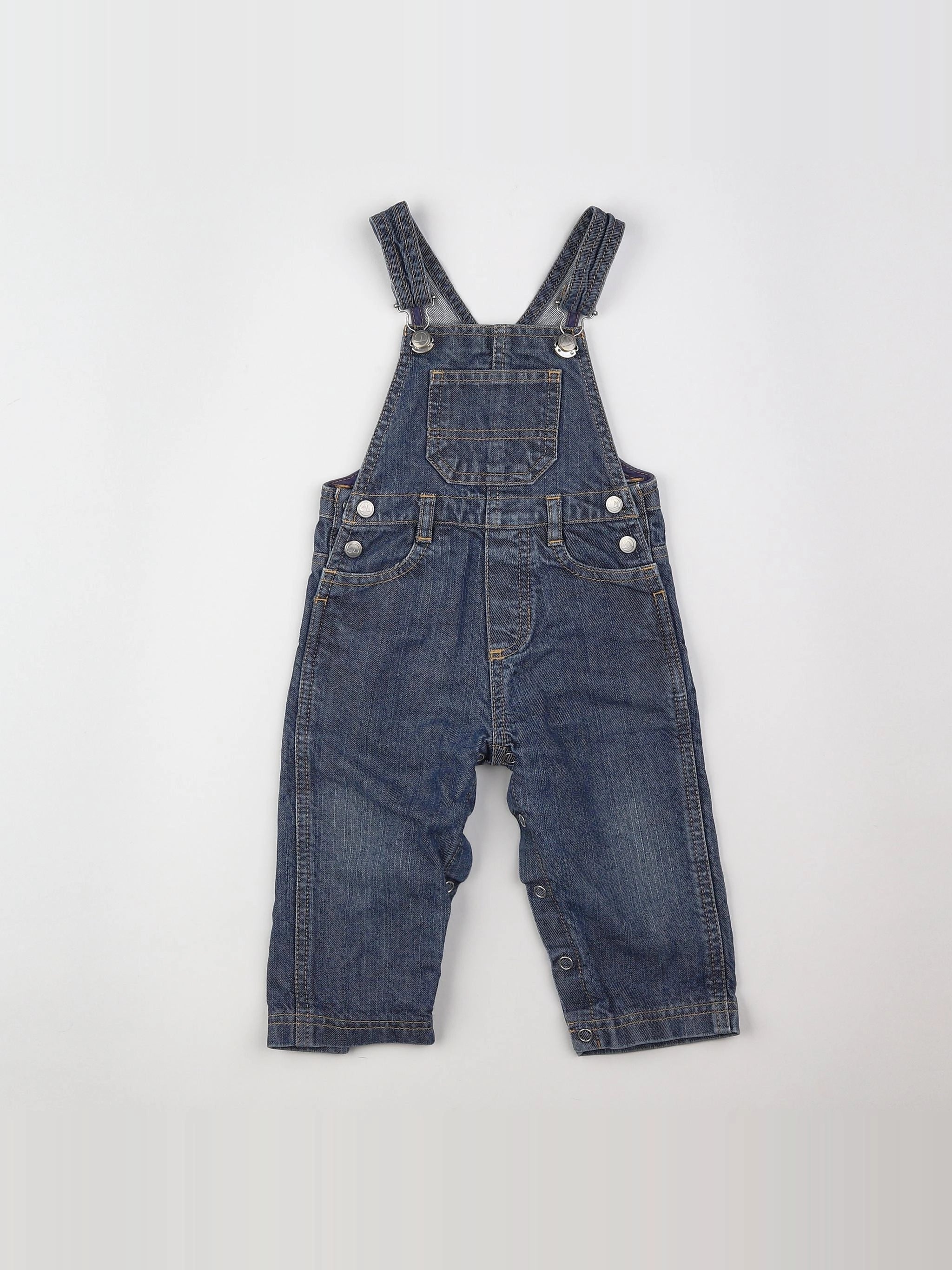 Petit Bateau - salopette bleu - 12 mois