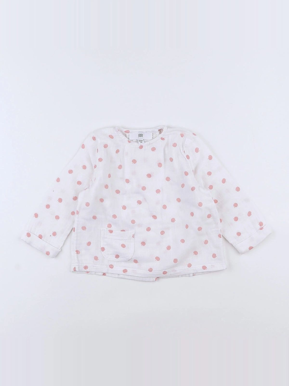 La Redoute - blouse blanc, rose - 12 mois