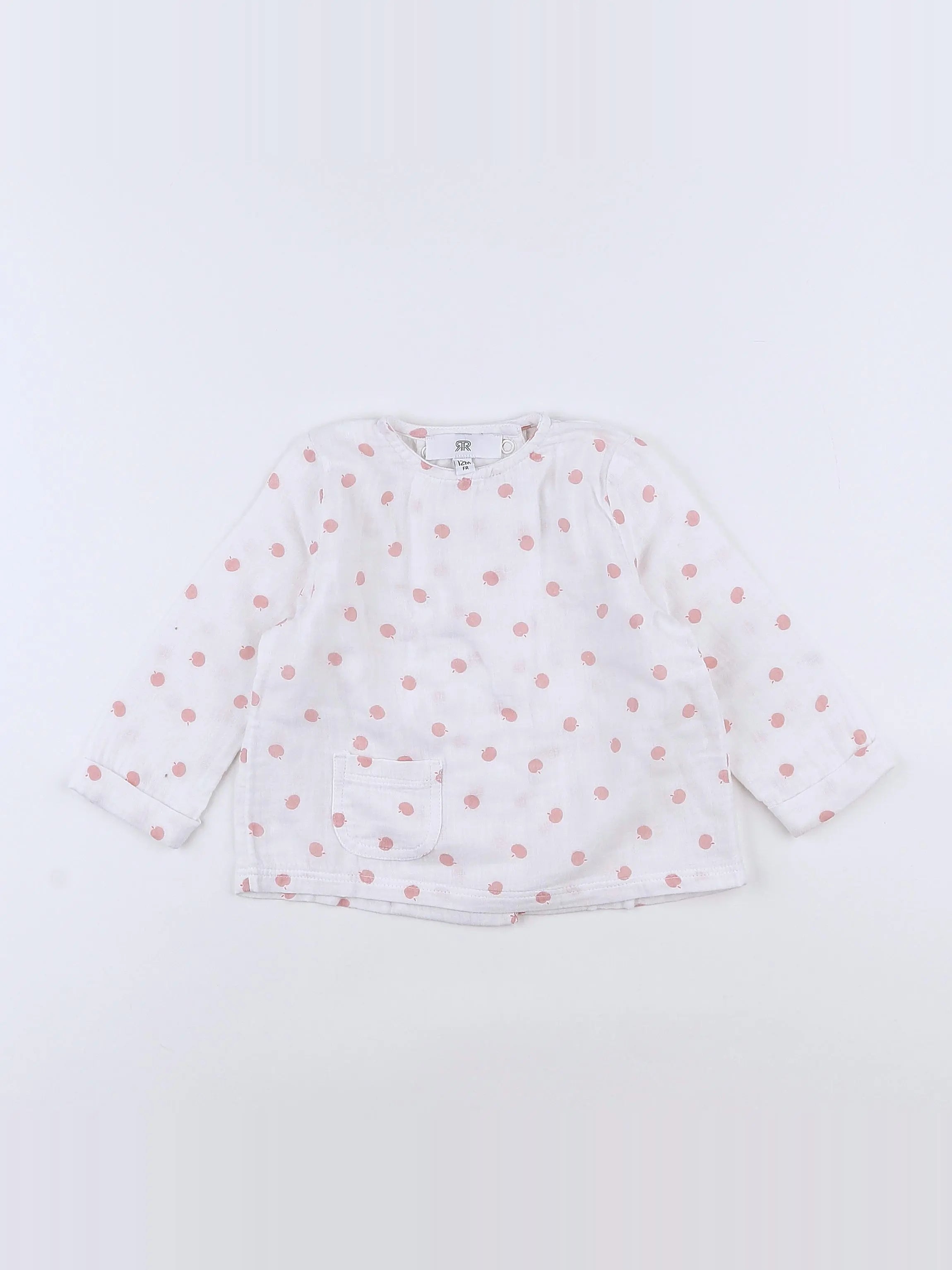 La Redoute - blouse blanc, rose - 12 mois