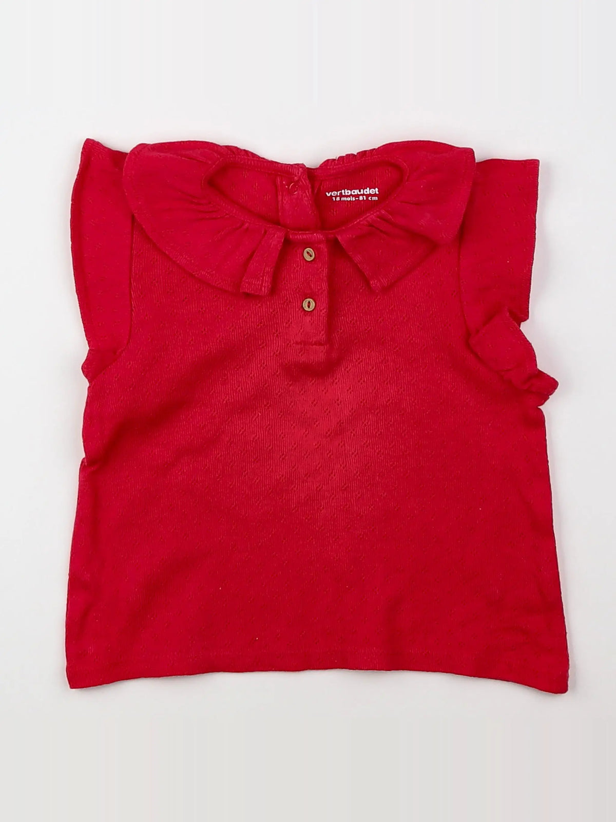 Vertbaudet - tee-shirt coton blanc, rose - 12 mois