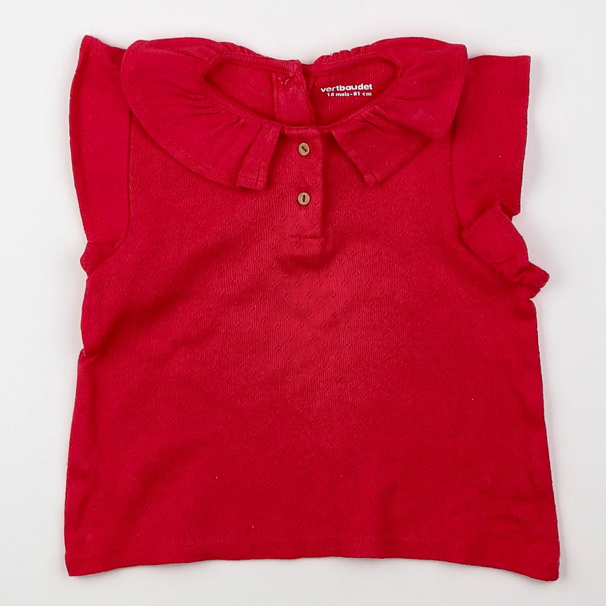 Vertbaudet - tee-shirt coton blanc, rose - 12 mois