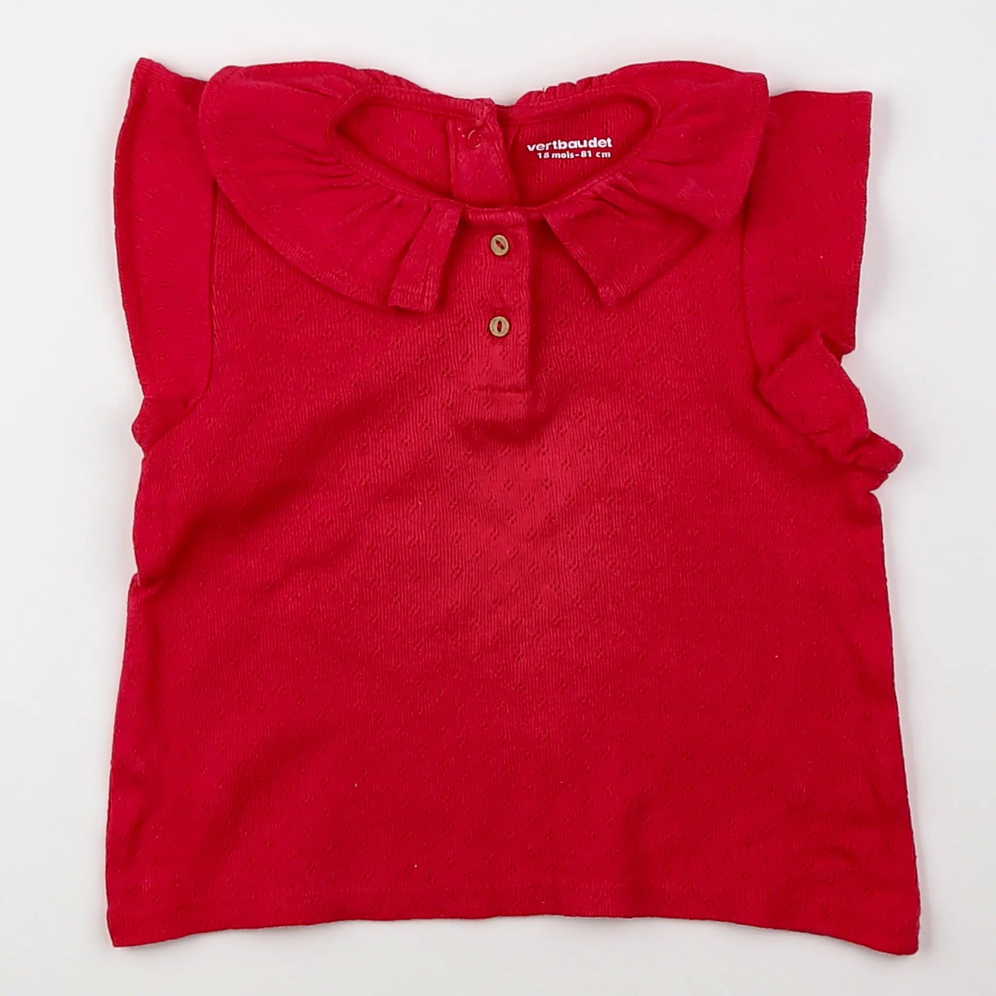 Vertbaudet - tee-shirt coton blanc, rose - 12 mois
