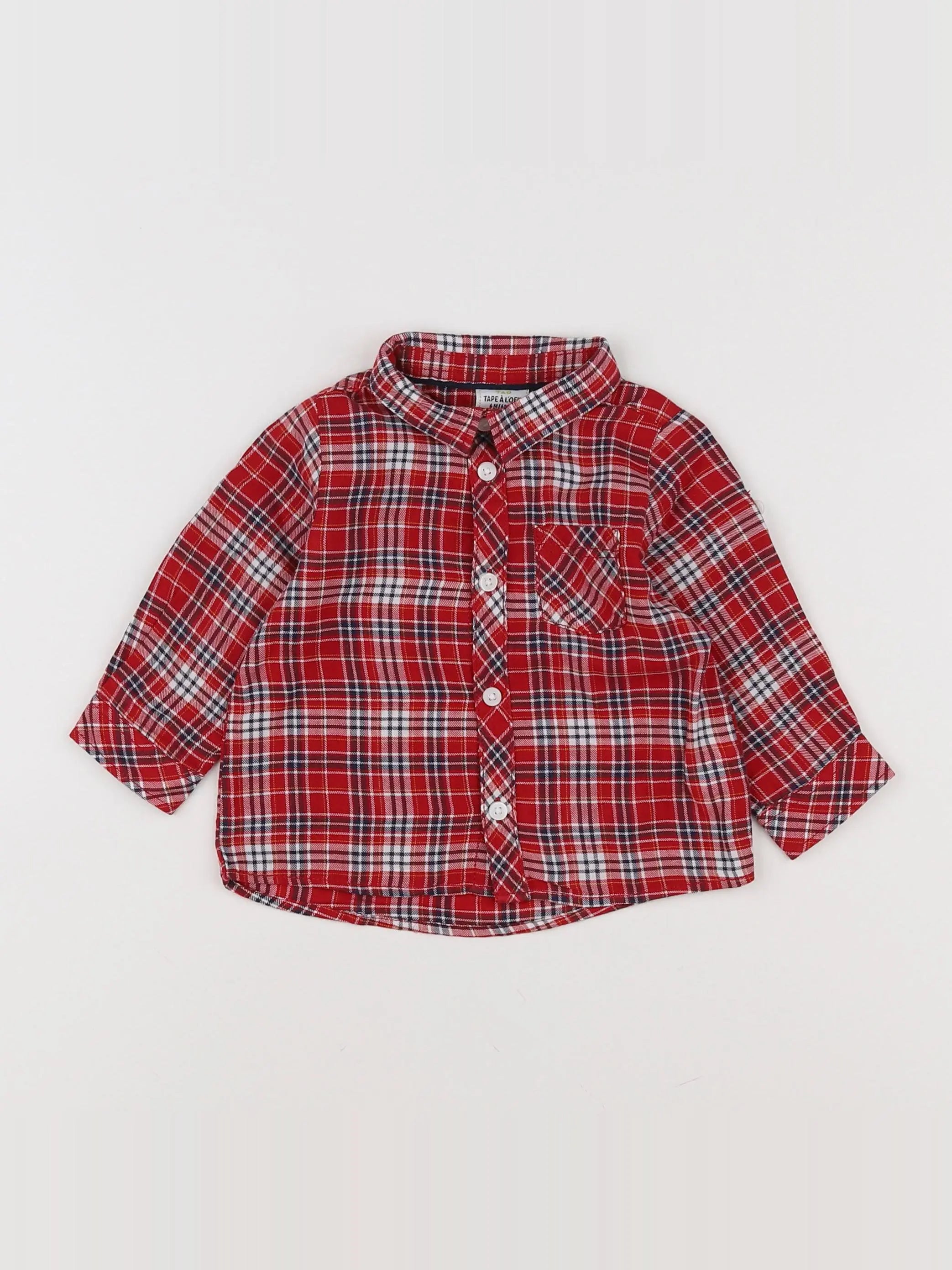 Tape à l'oeil - chemise rouge - 12 mois