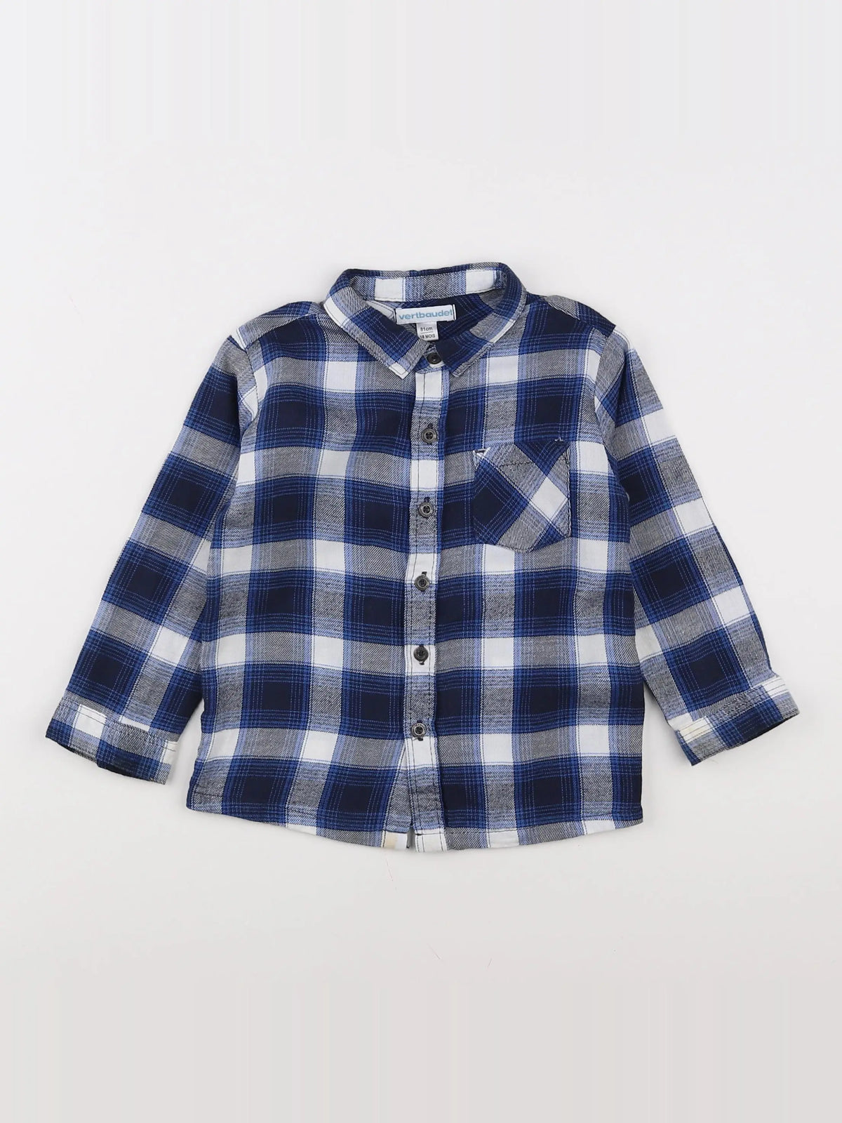 Vertbaudet - chemise bleu, blanc - 18 mois