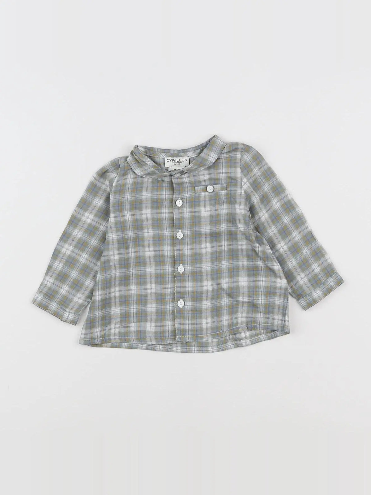Cyrillus - chemise vert, bleu - 6 mois