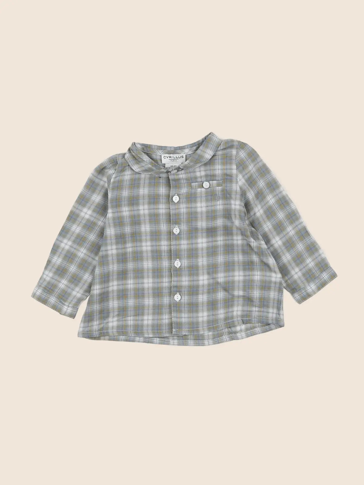 Cyrillus - chemise vert, bleu - 6 mois