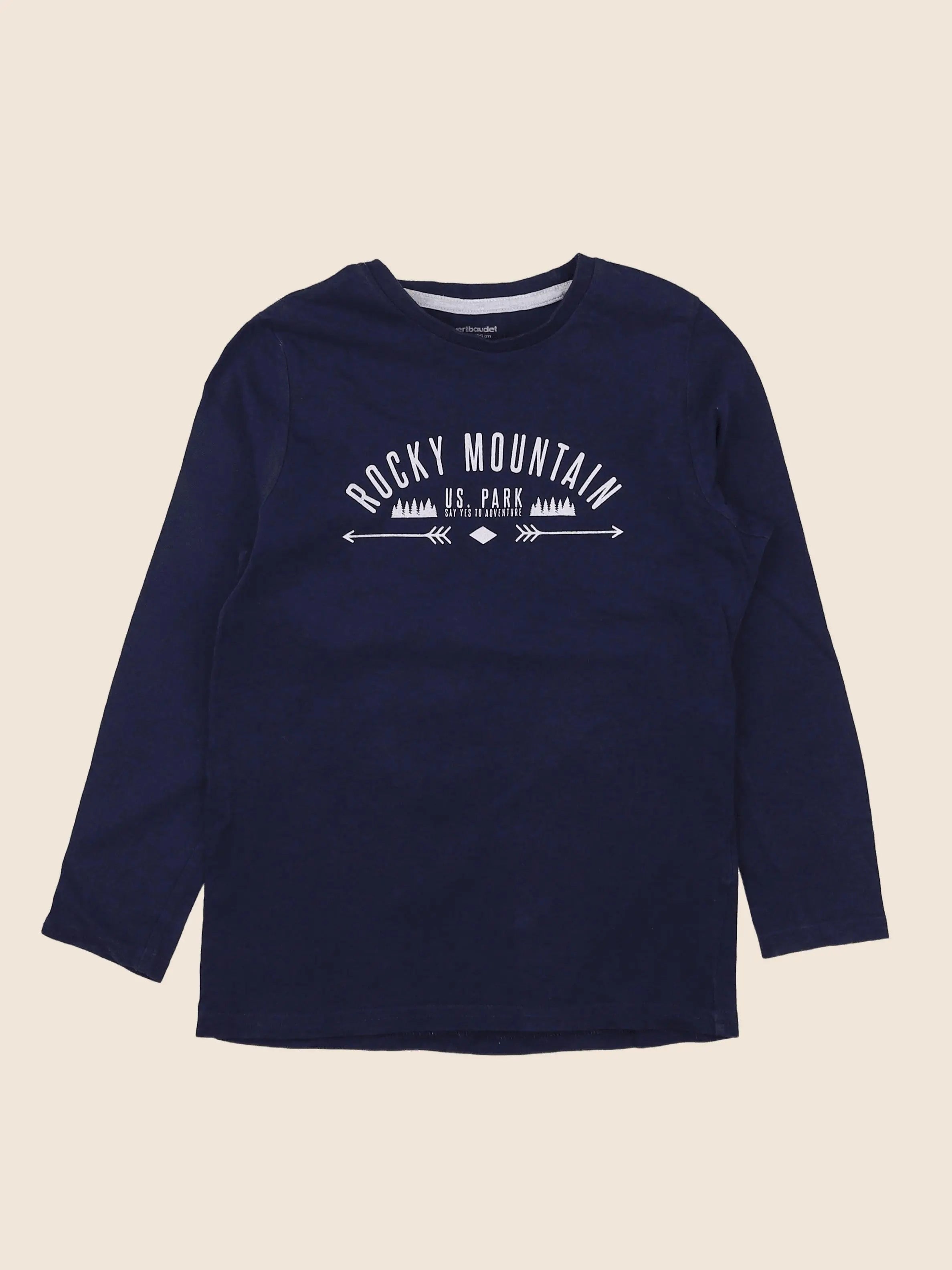 Vertbaudet - tee-shirt bleu - 8 ans