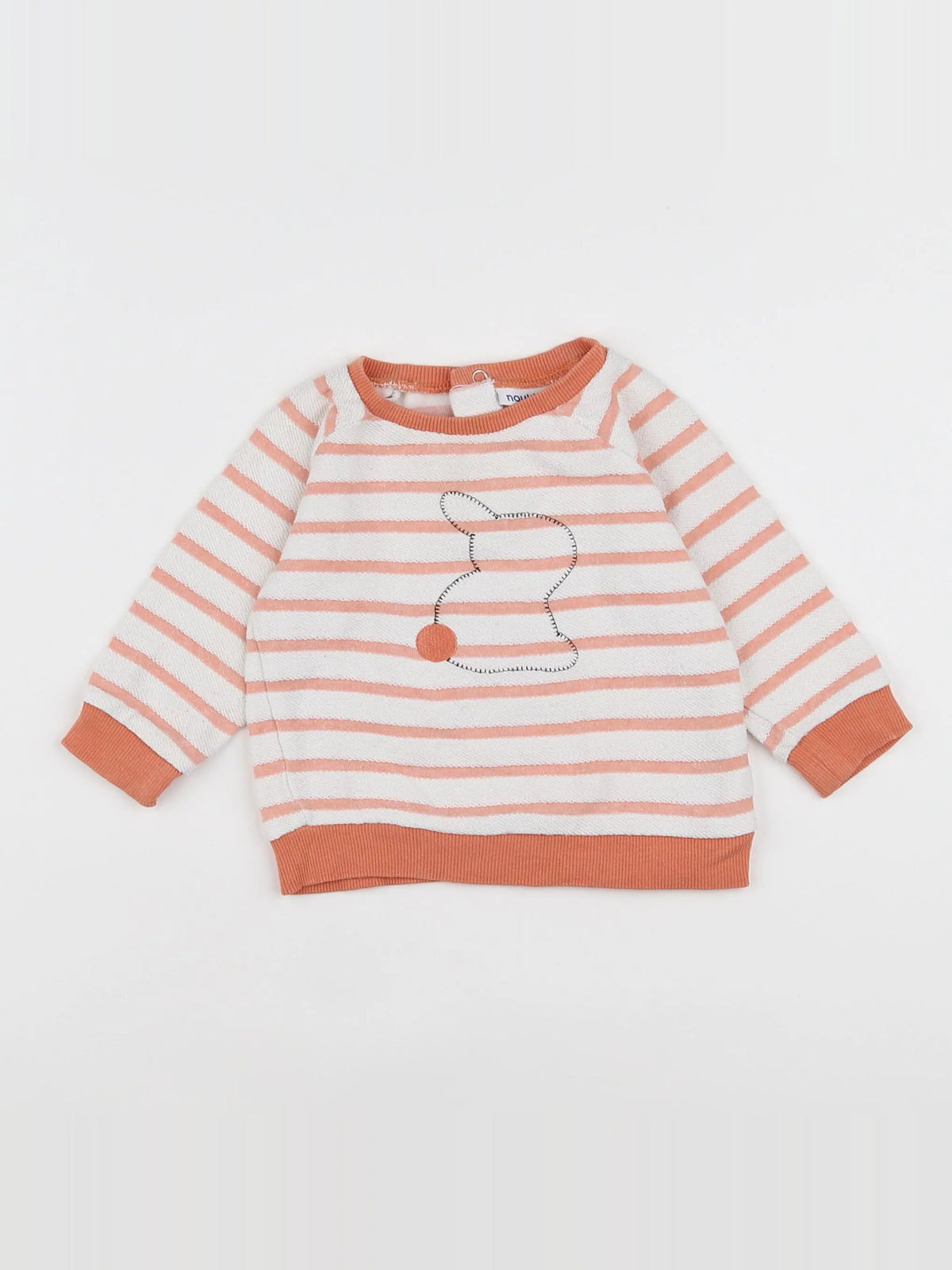 Noukie's - sweat blanc, rose - 6 mois