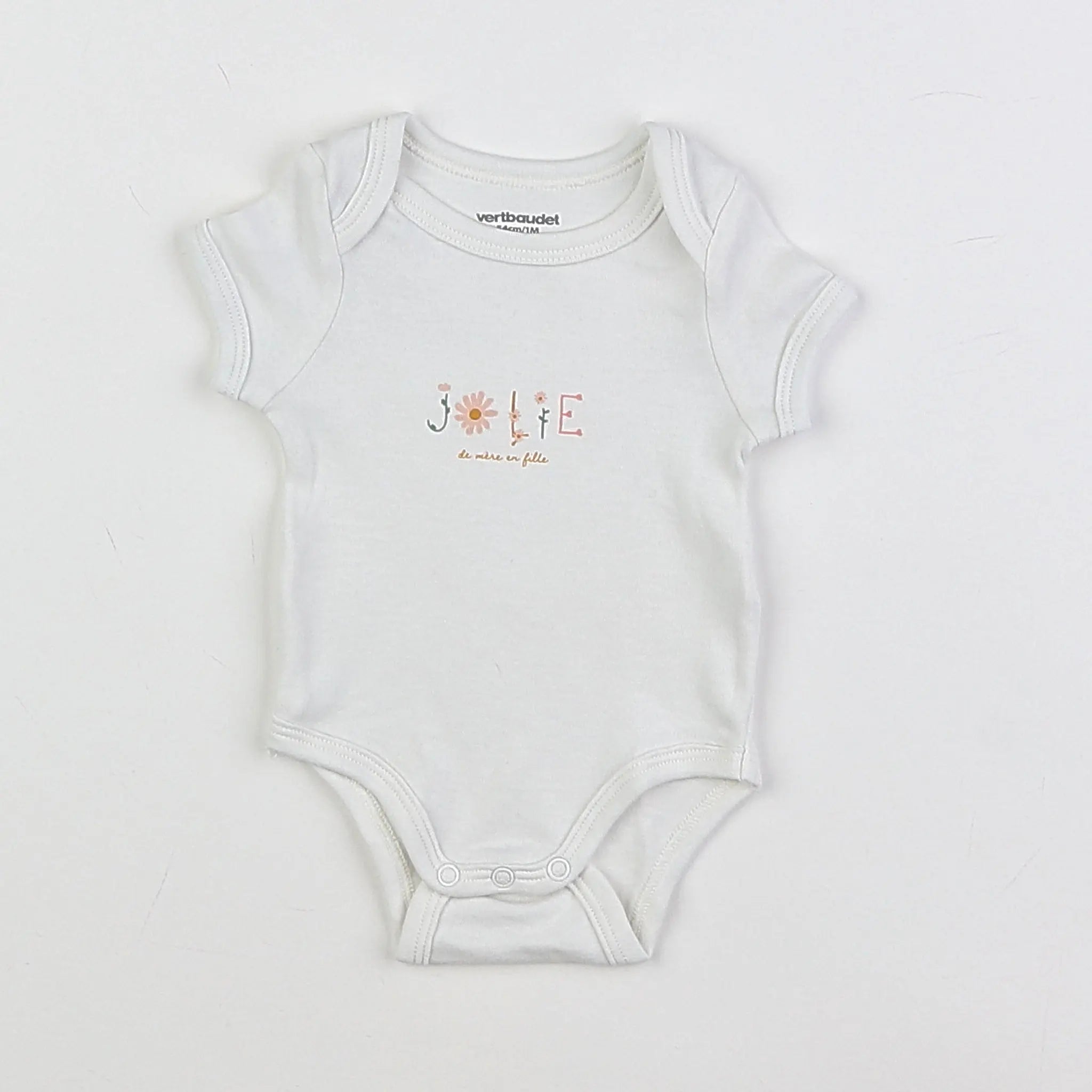 Vertbaudet - body blanc - 1 mois