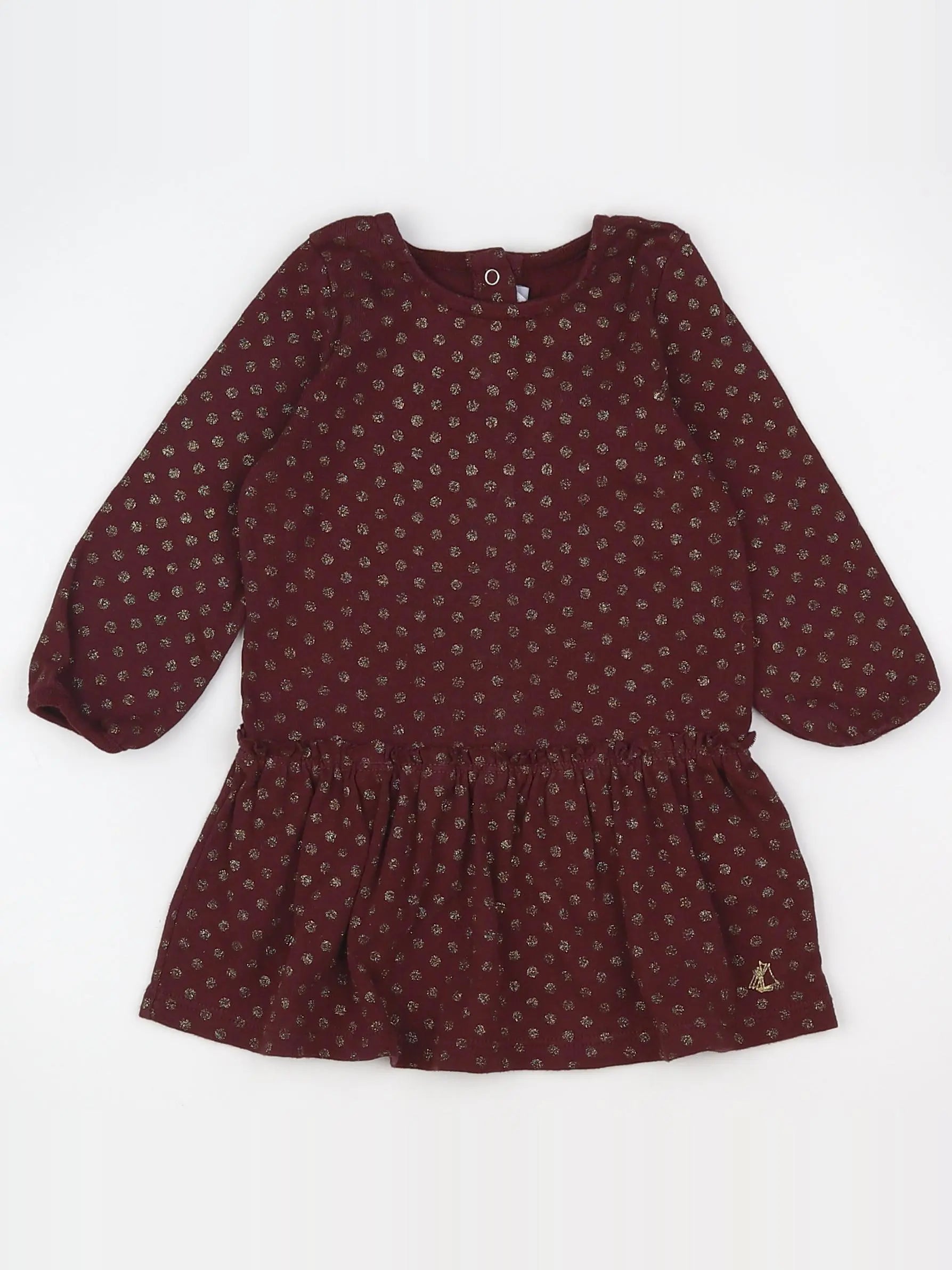 Petit Bateau - robe rouge, or - 12 mois