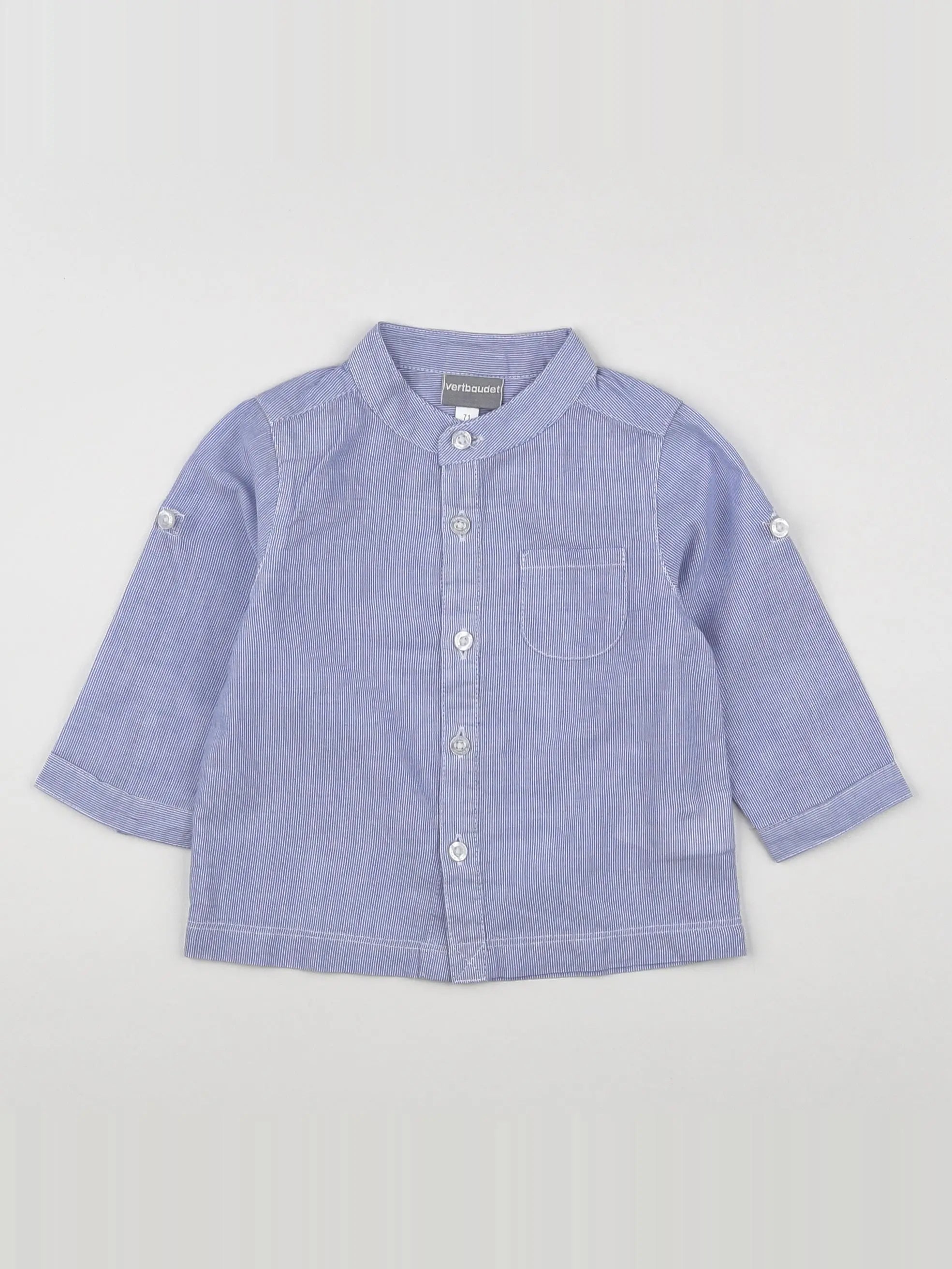Vertbaudet - chemise bleu - 9 mois