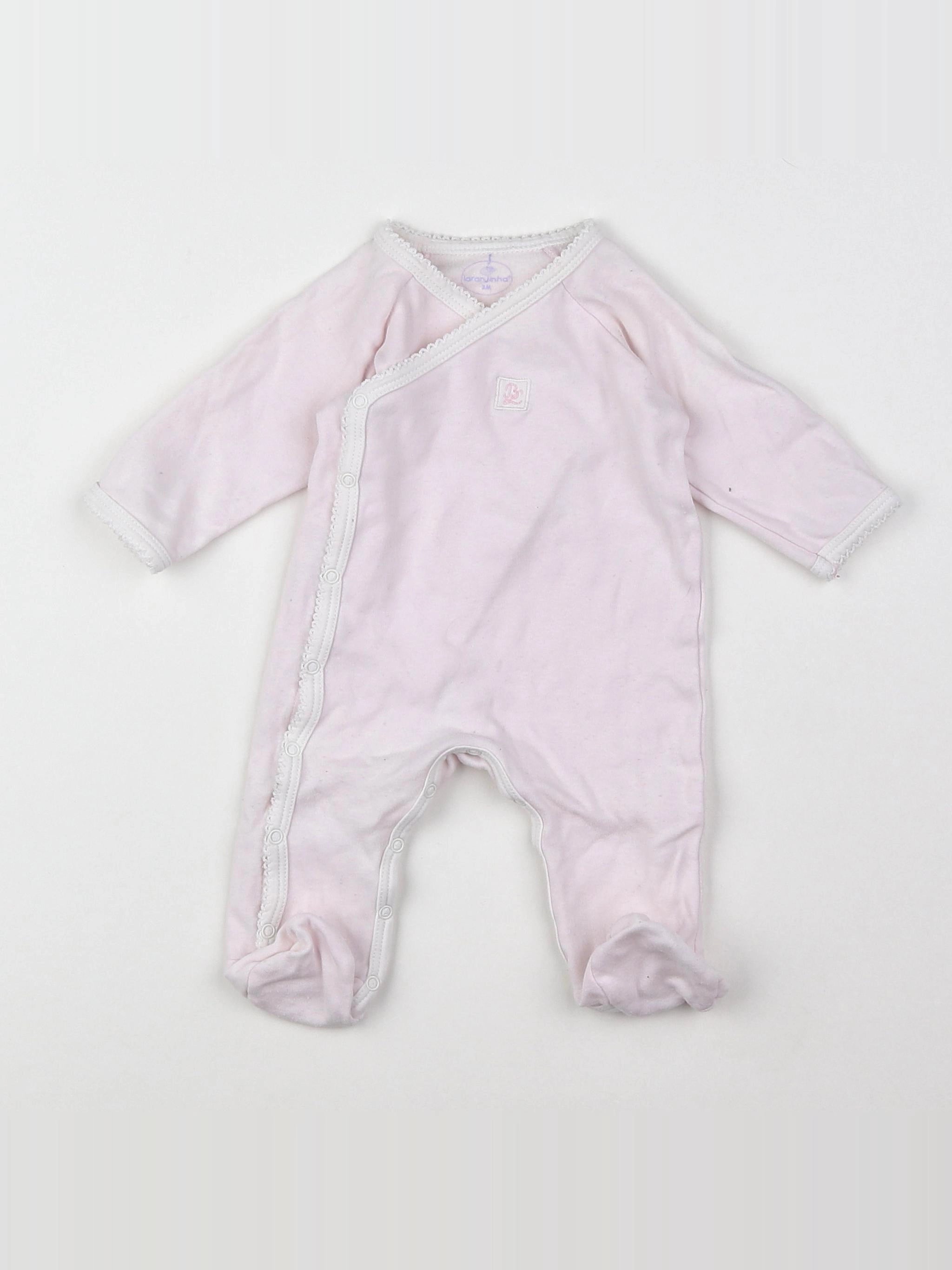 Laranjinha - pyjama coton rose - 3 mois