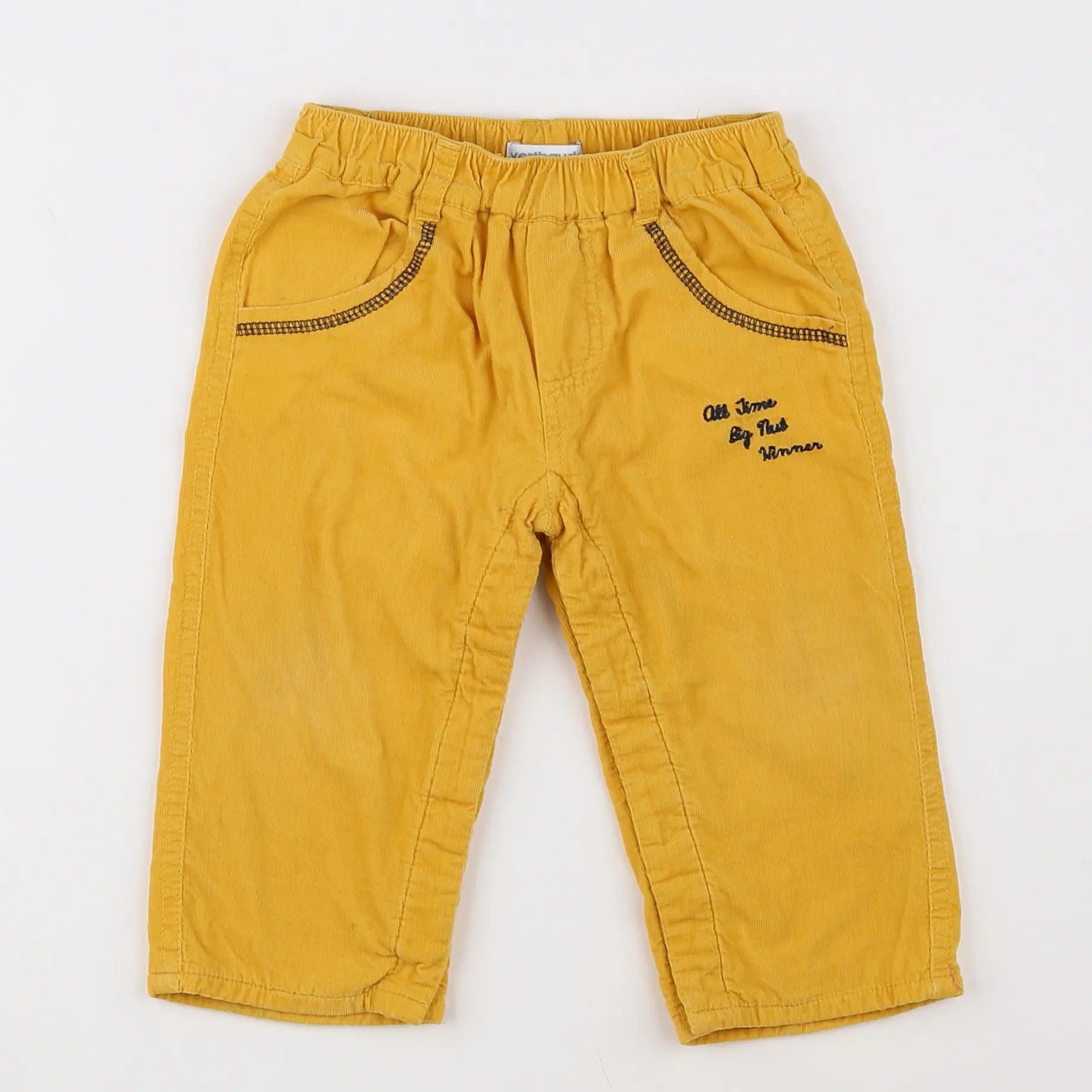 Vertbaudet - pantalon jaune - 12 mois