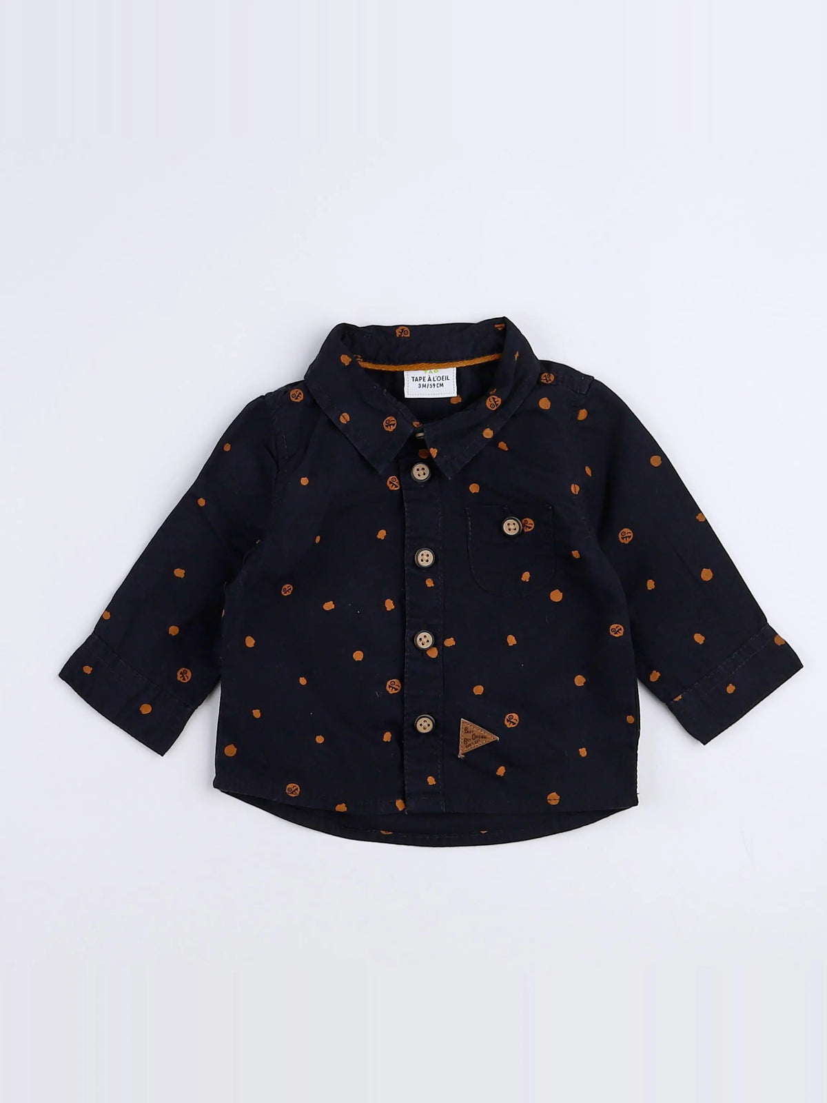 Tape à l'oeil - chemise noir, marron - 3 mois