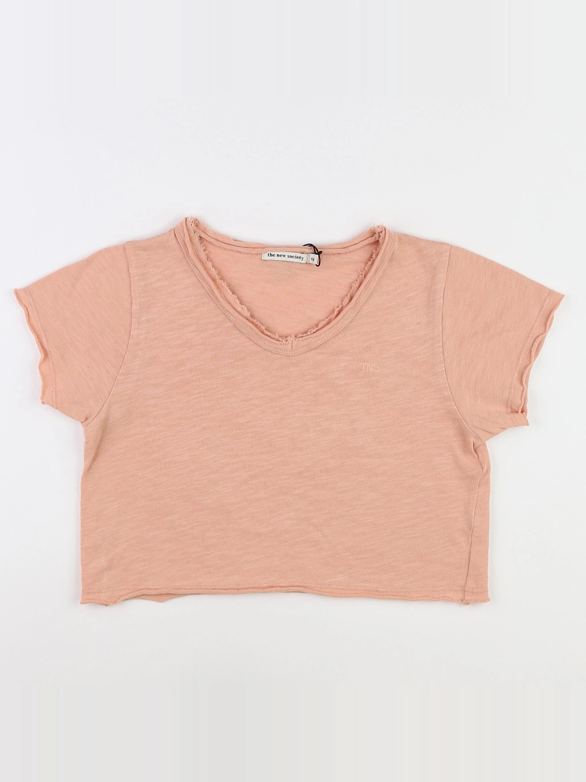 The new society - tee-shirt rose (état neuf) - 6 ans