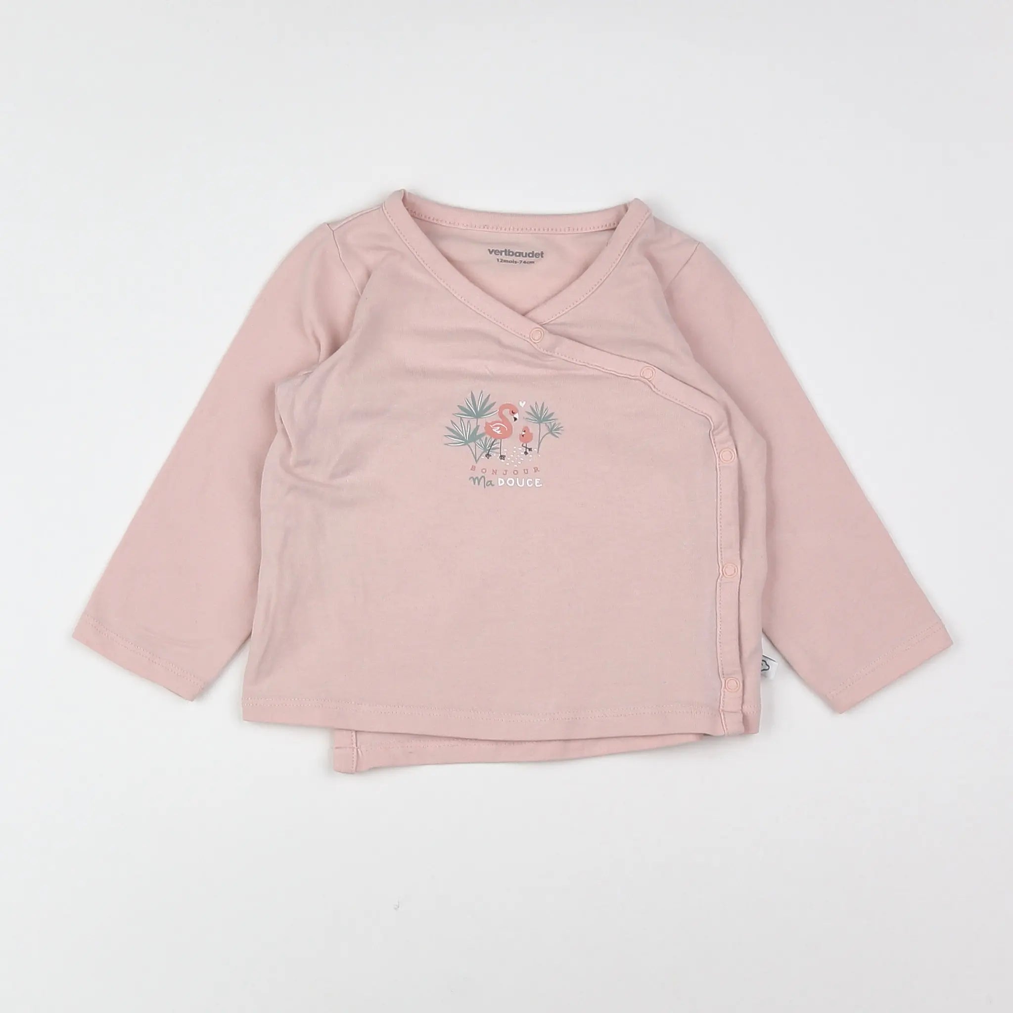 Vertbaudet - tee-shirt rose - 12 mois