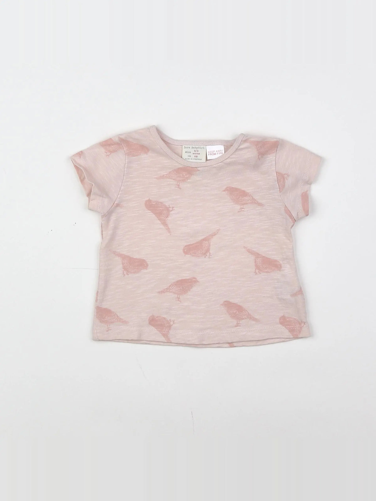 Zara - tee-shirt rose - 3/6 mois