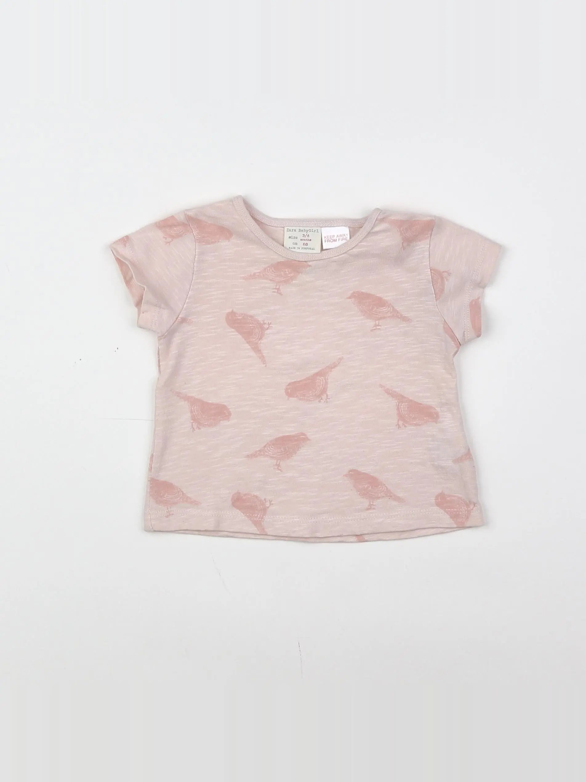 Zara - tee-shirt rose - 3/6 mois