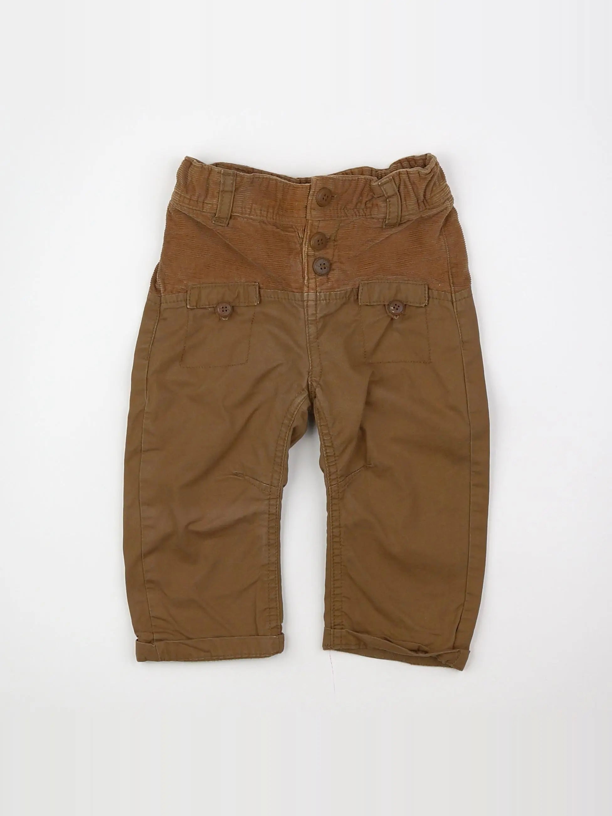 Tape à l'oeil - pantalon doublé marron - 6 mois