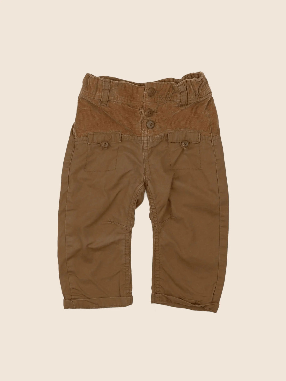 Tape à l'oeil - pantalon doublé marron - 6 mois