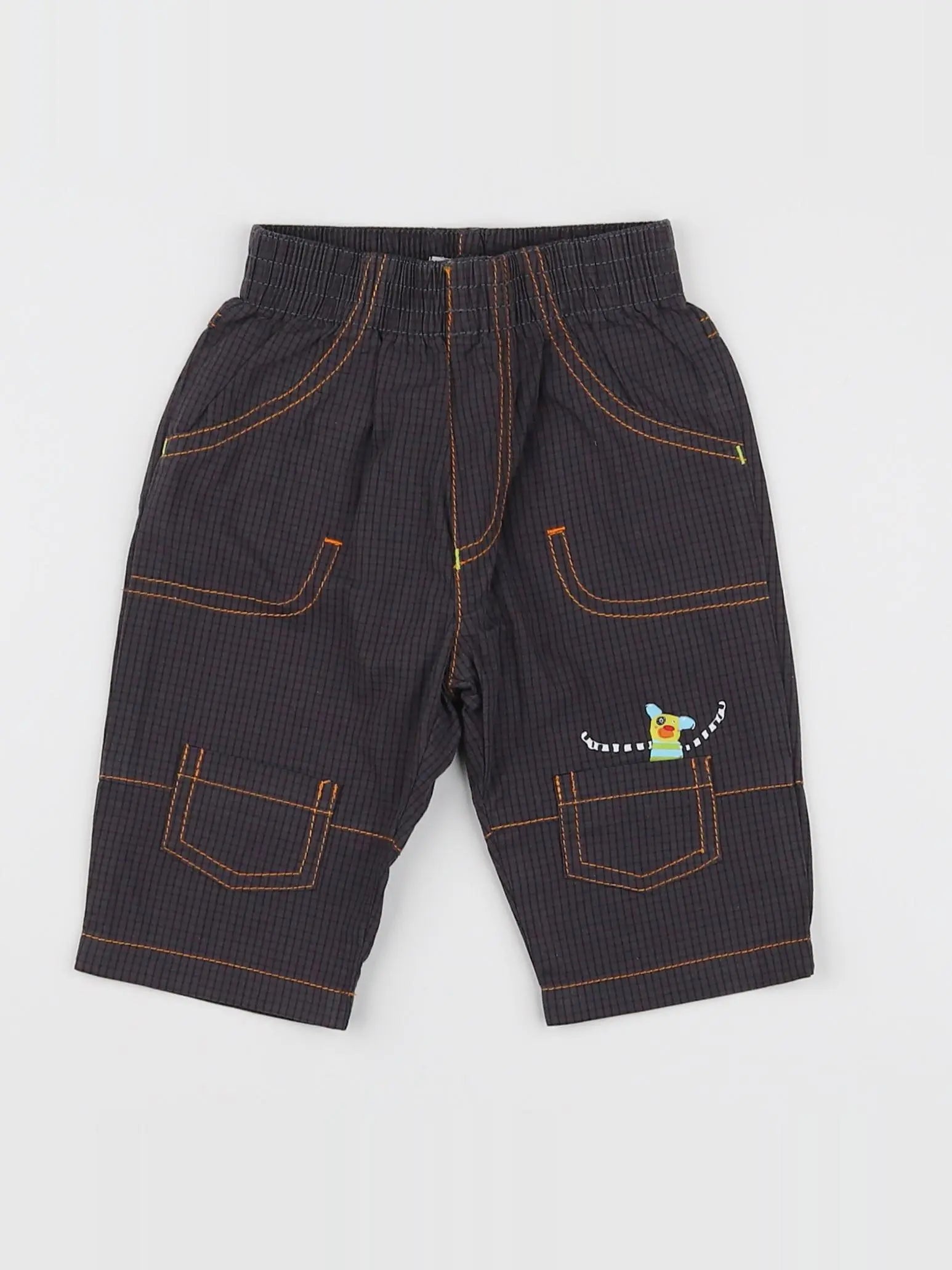 Catimini - pantalon gris, orange - 3 mois
