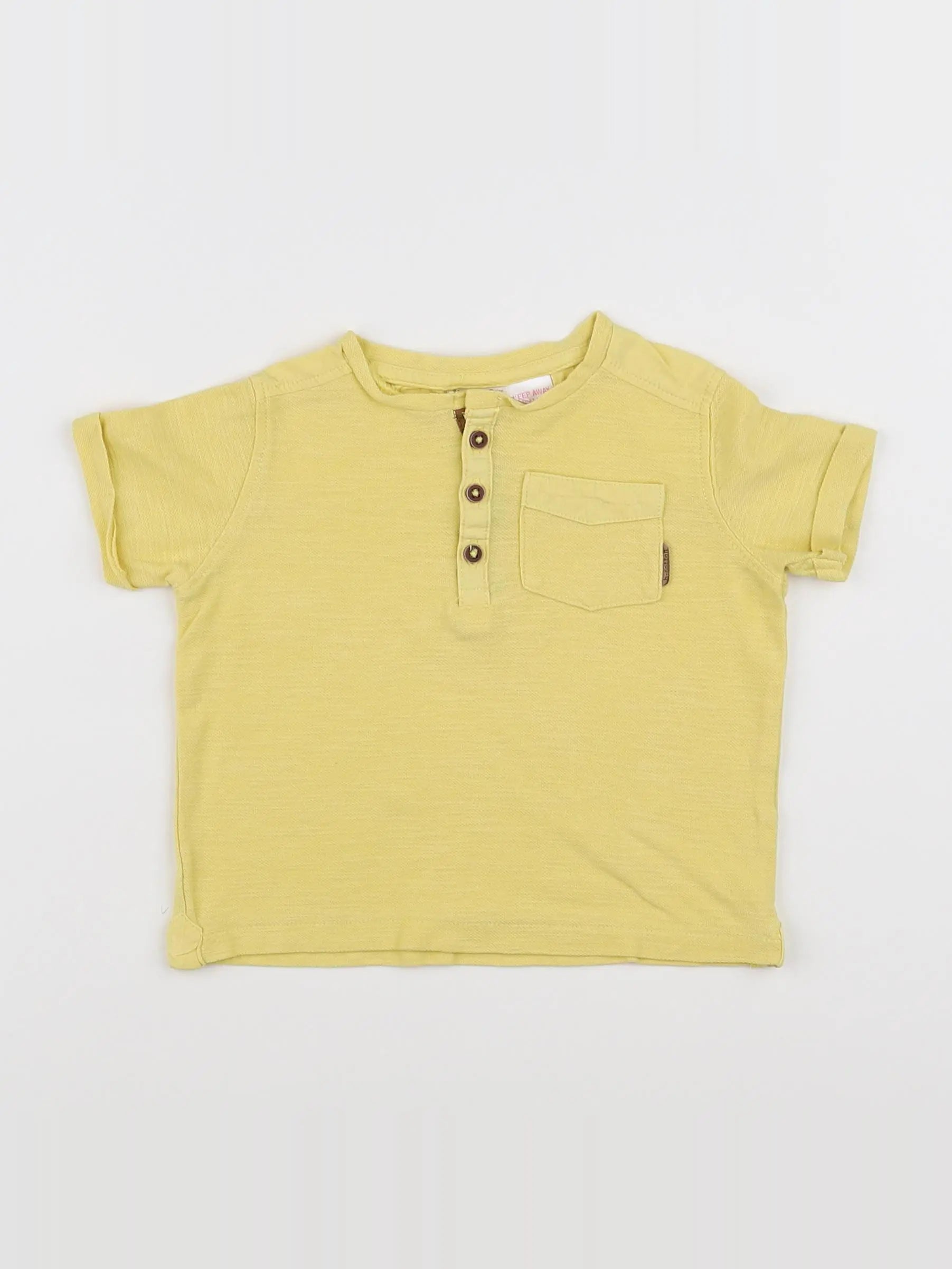 Zara - tee-shirt jaune - 6/9 mois