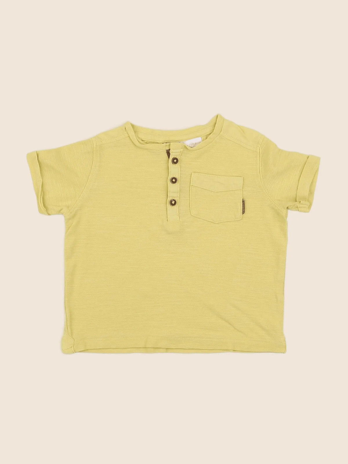Zara - tee-shirt jaune - 6/9 mois