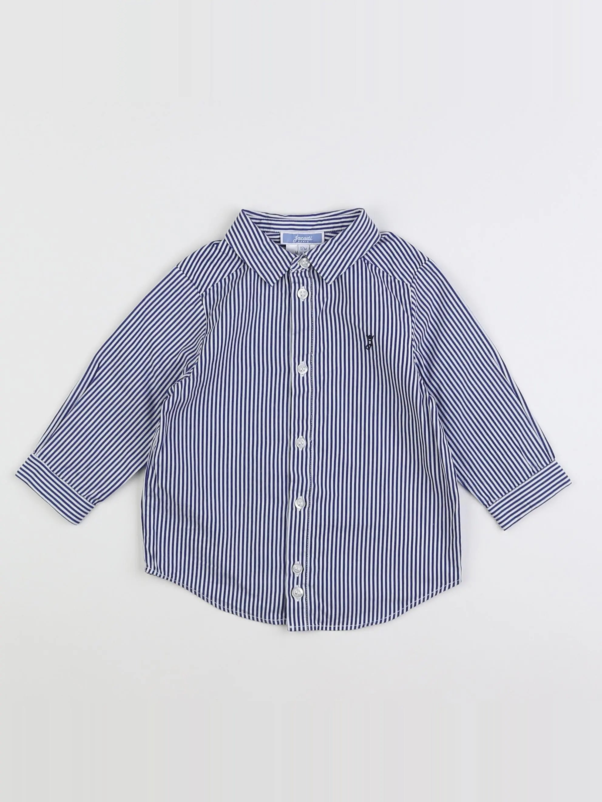 Jacadi - chemise blanc, bleu - 12 mois