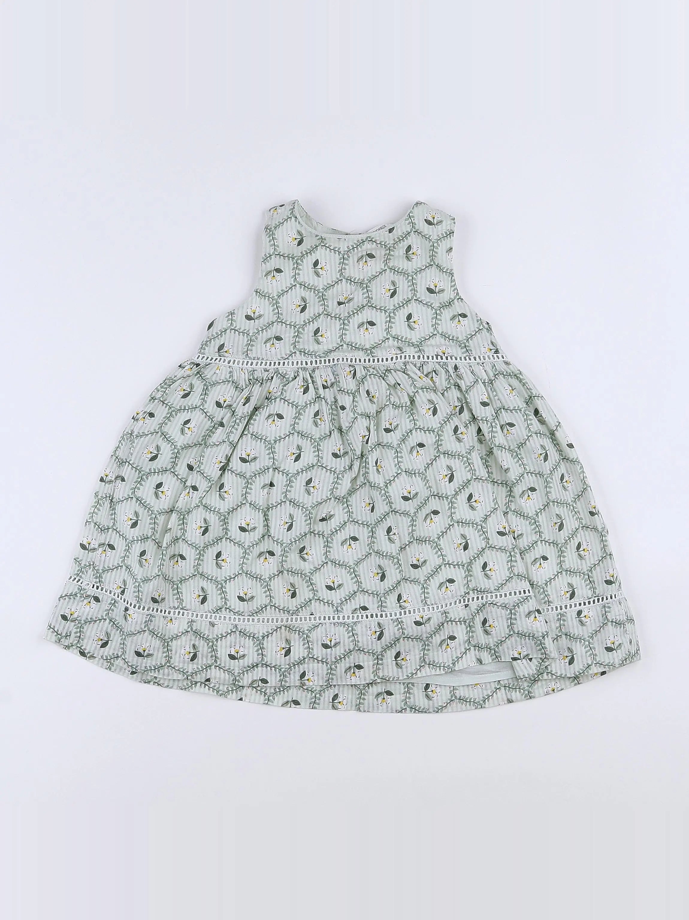 Monoprix - robe vert - 12 mois