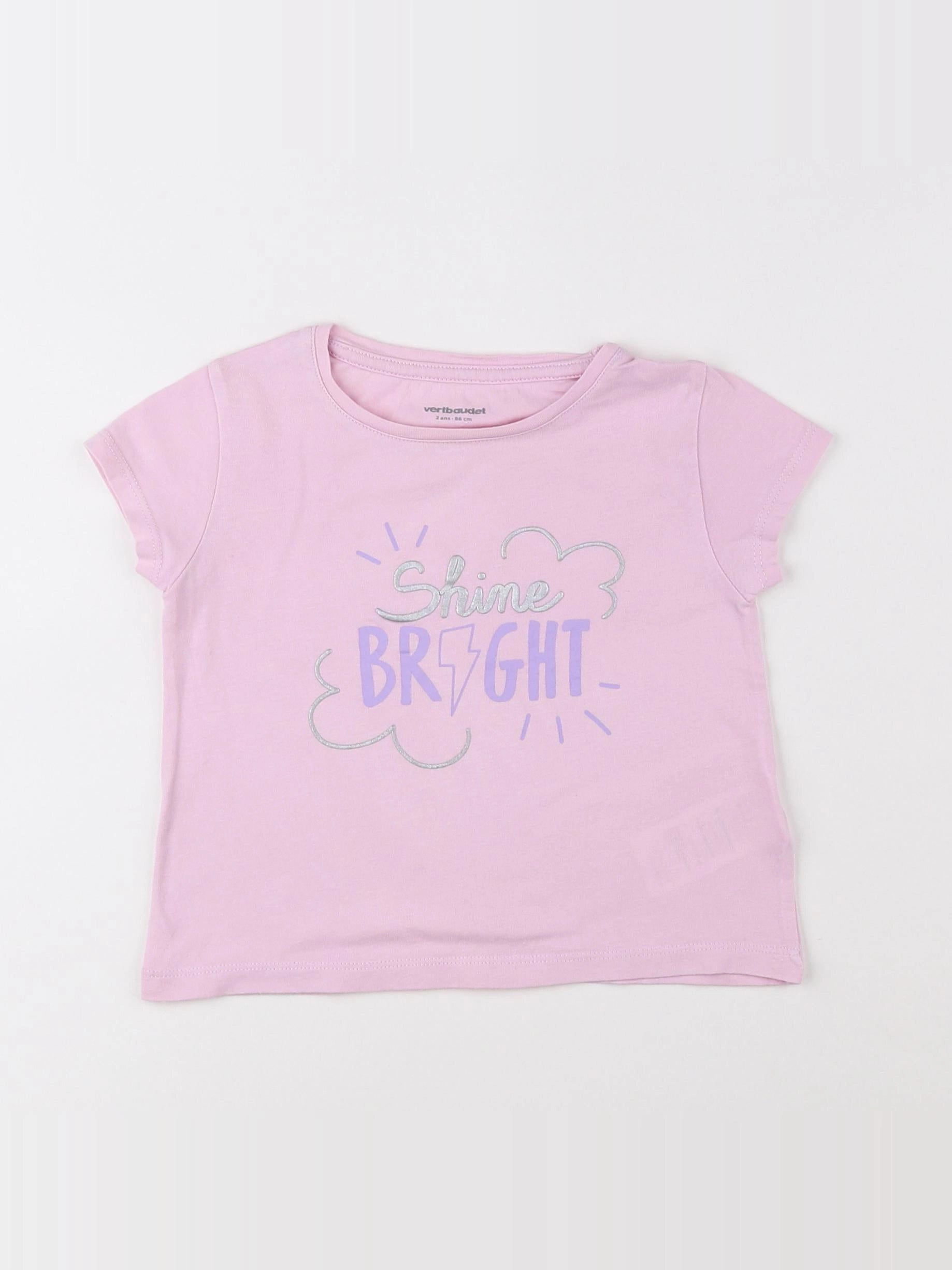 Vertbaudet - tee-shirt rose - 2 ans